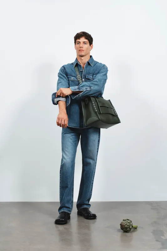 MENS OVERSIZED SHIRT IN MID BLUE sold by J.W. Anderson