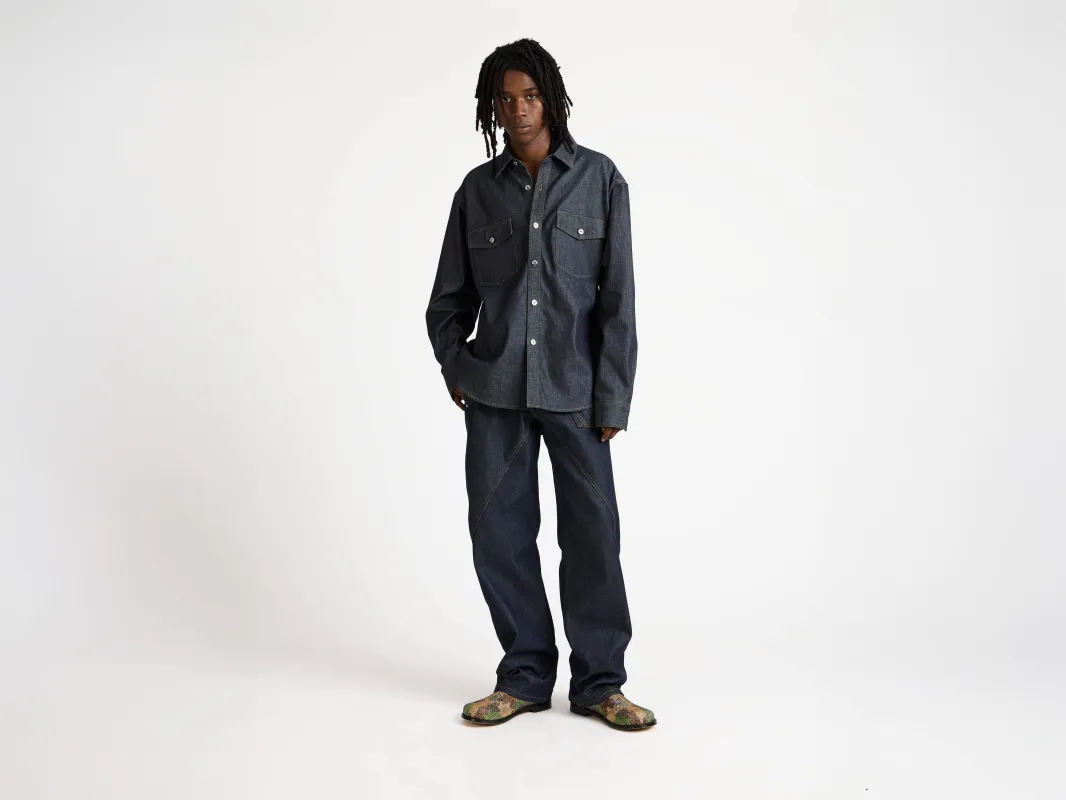 MENS OVERSIZED DENIM SHIRT IN INDIGO sold by J.W. Anderson