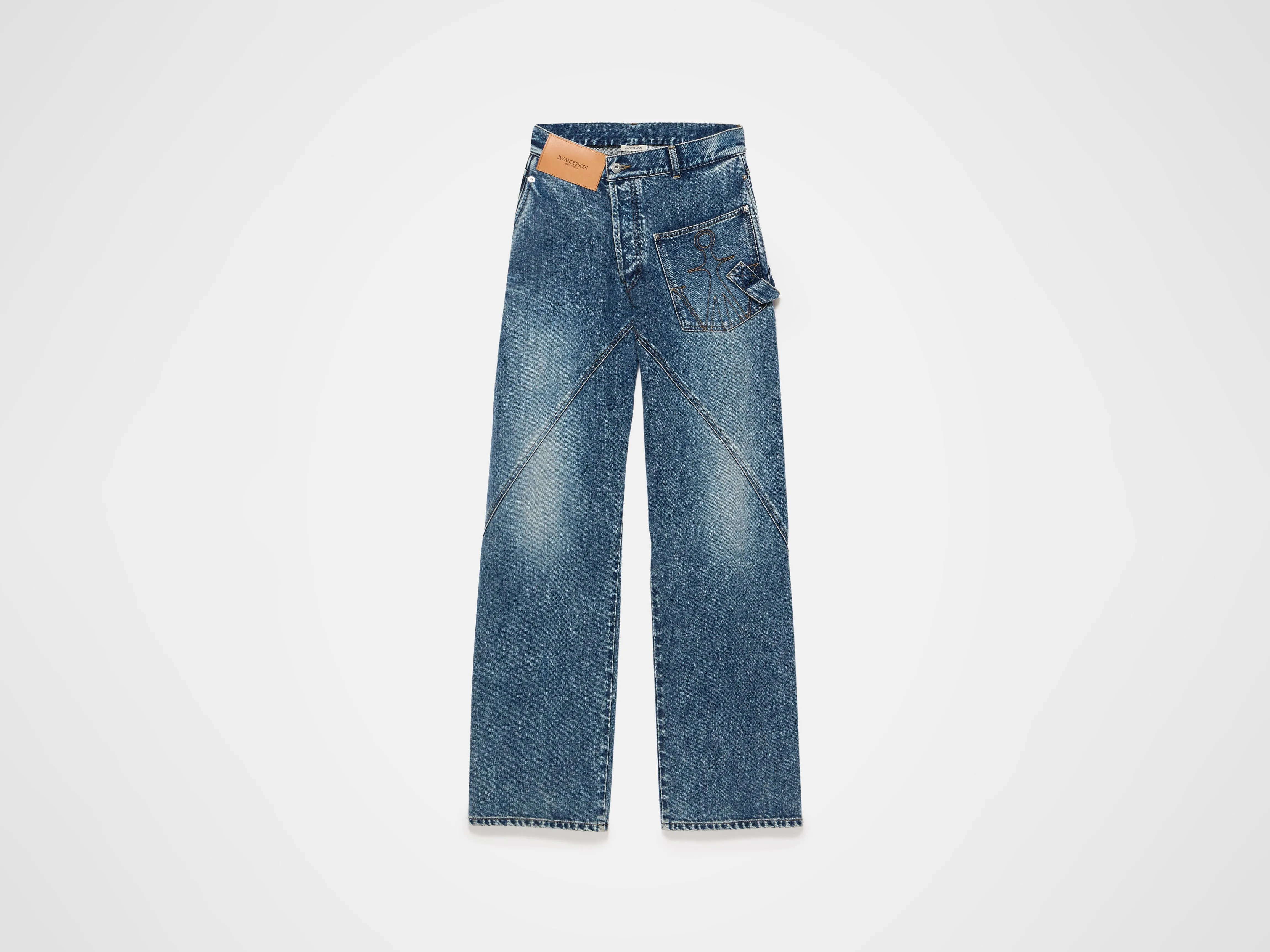 WOMENS TWISTED WORKWEAR DENIM JEANS IN MID BLUE sold by J.W. Anderson product image thumbnail 5