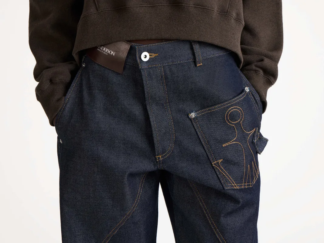 WOMENS TWISTED WORKWEAR DENIM JEANS IN INDIGO sold by J.W. Anderson