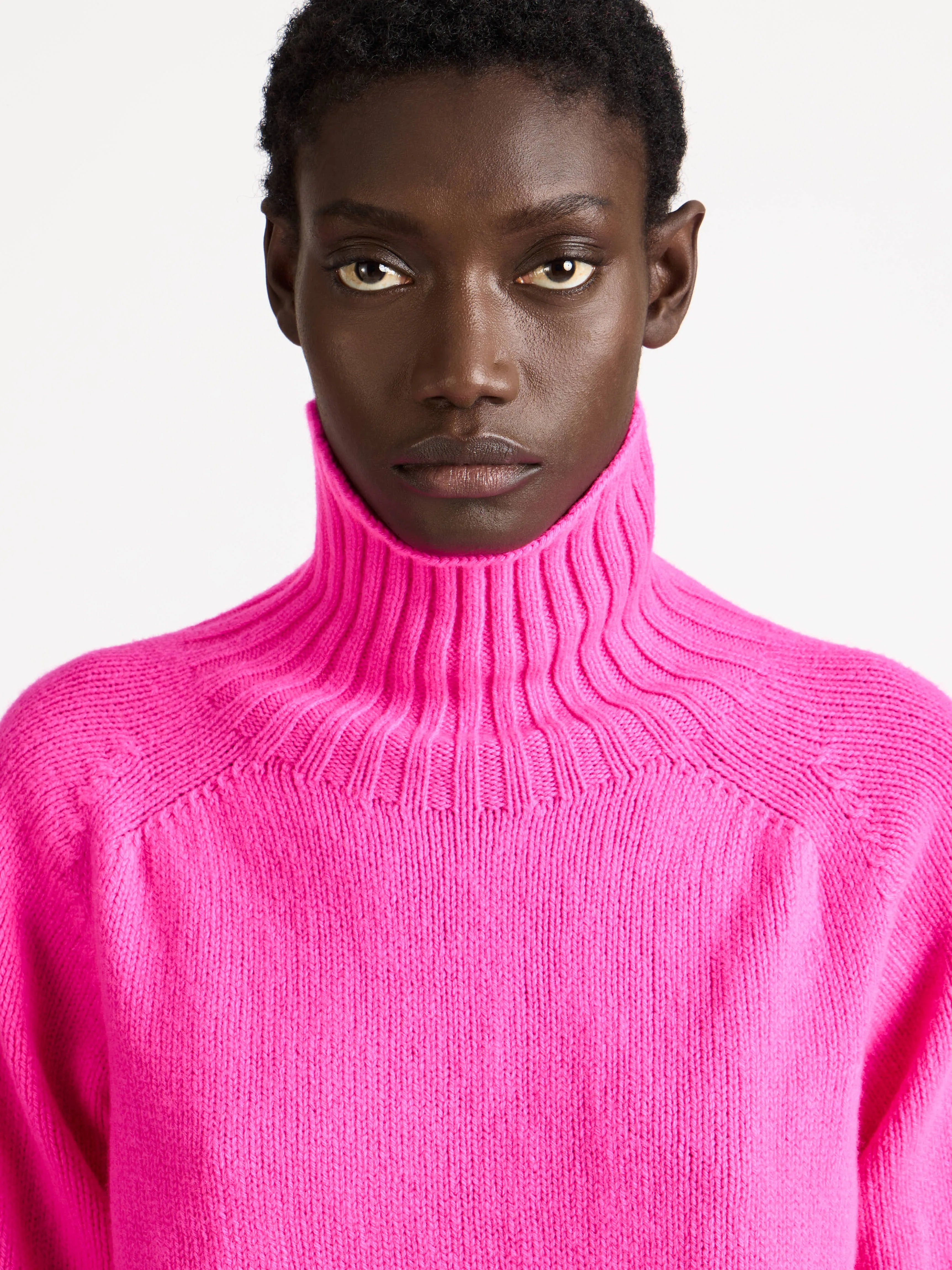 WOMENS TURTLENECK JUMPER IN NEON PINK sold by J.W. Anderson product image thumbnail 3