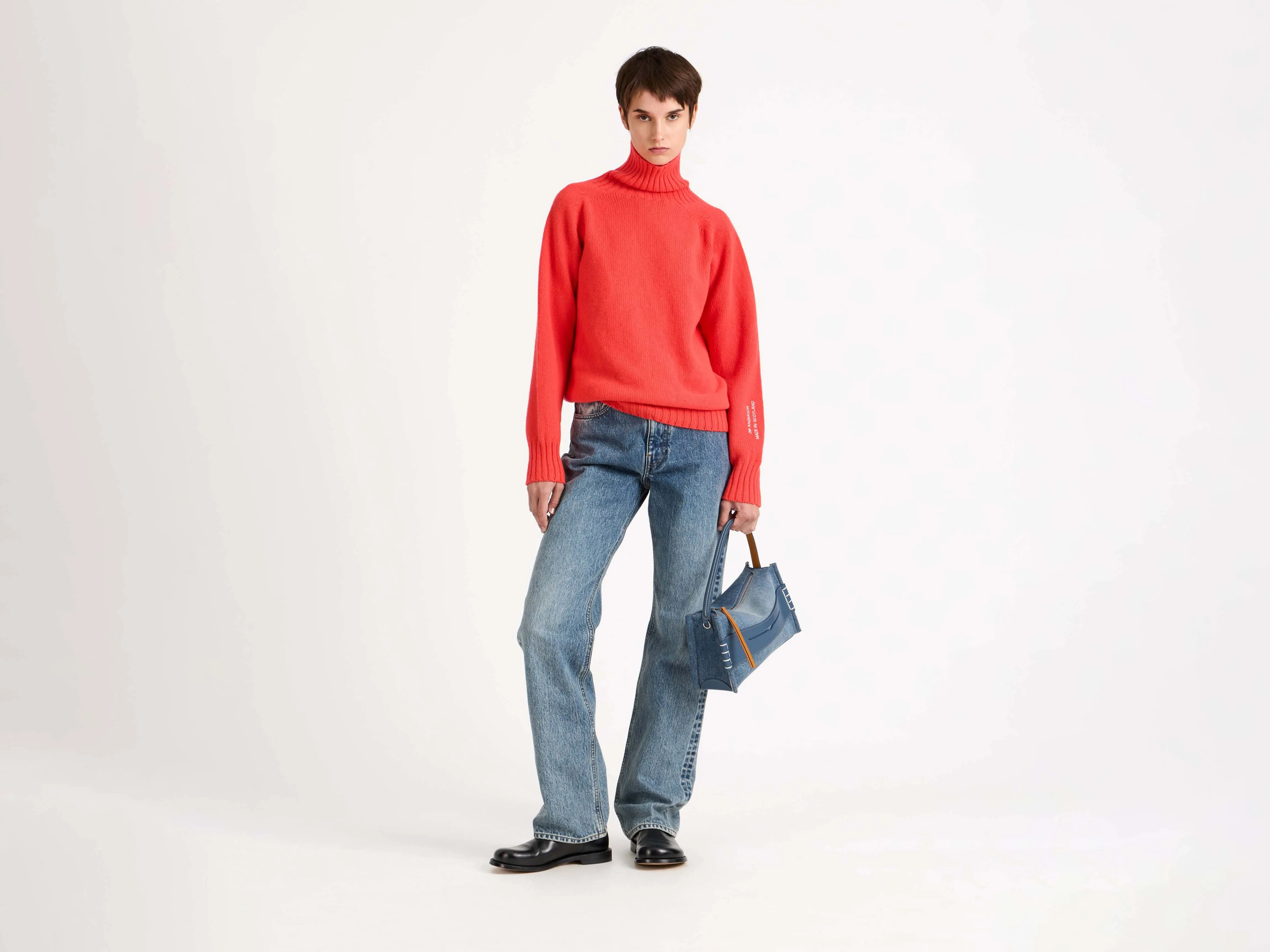WOMENS TURTLENECK JUMPER IN NEON ORANGE sold by J.W. Anderson product image thumbnail 5
