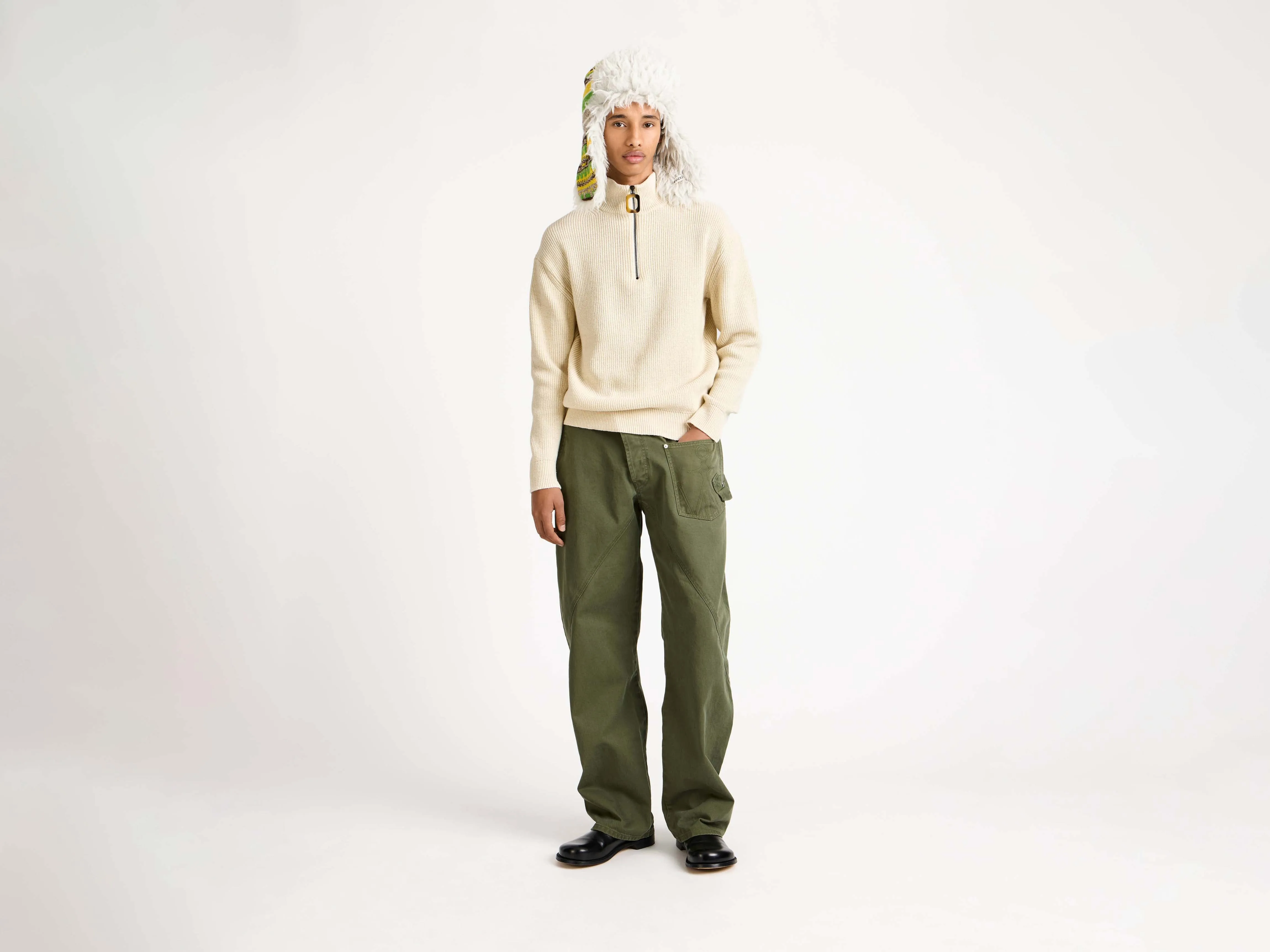 MENS HALF ZIP JUMPER IN IVORY sold by J.W. Anderson product image thumbnail 5