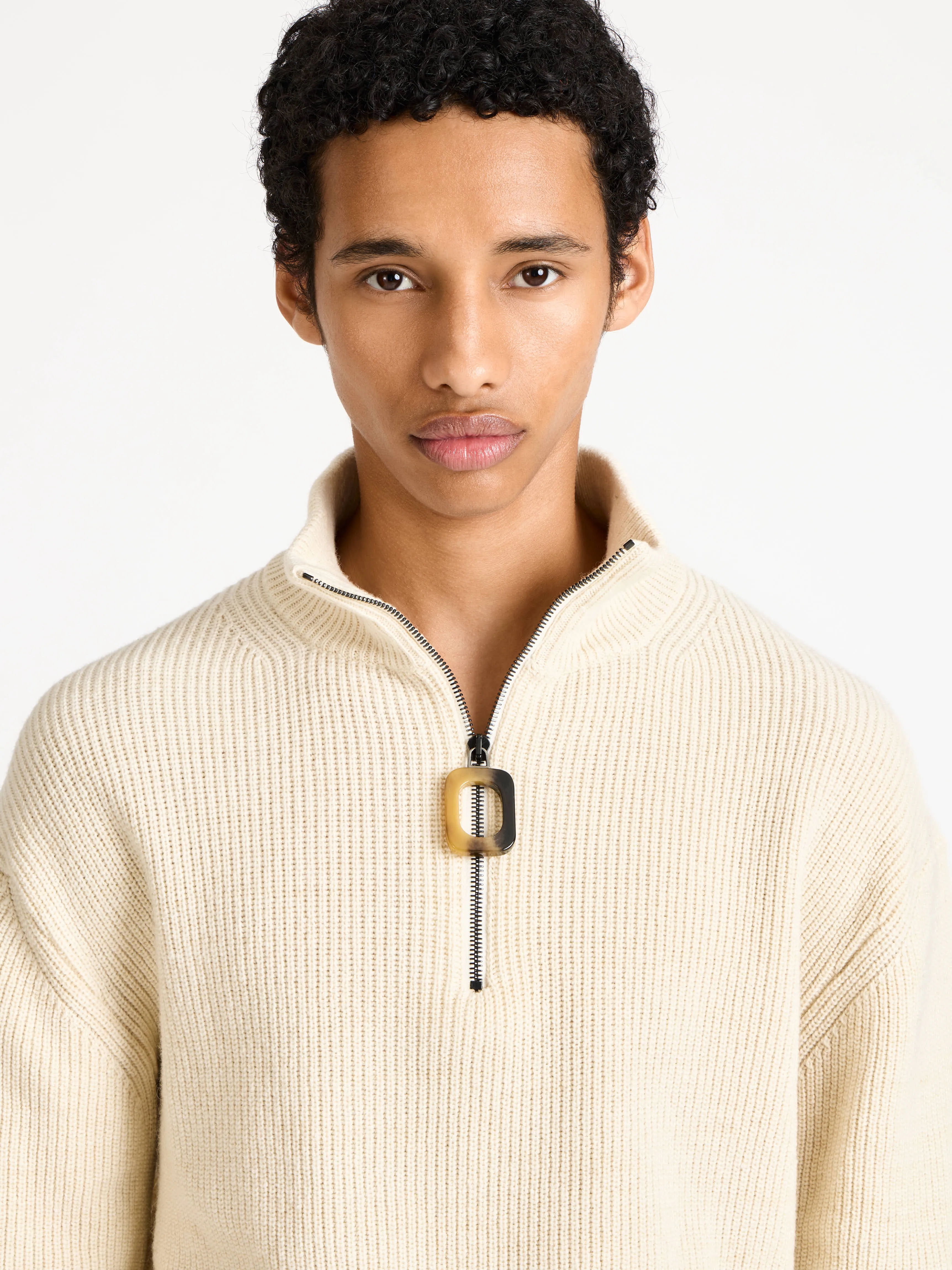 MENS HALF ZIP JUMPER IN IVORY sold by J.W. Anderson product image thumbnail 4