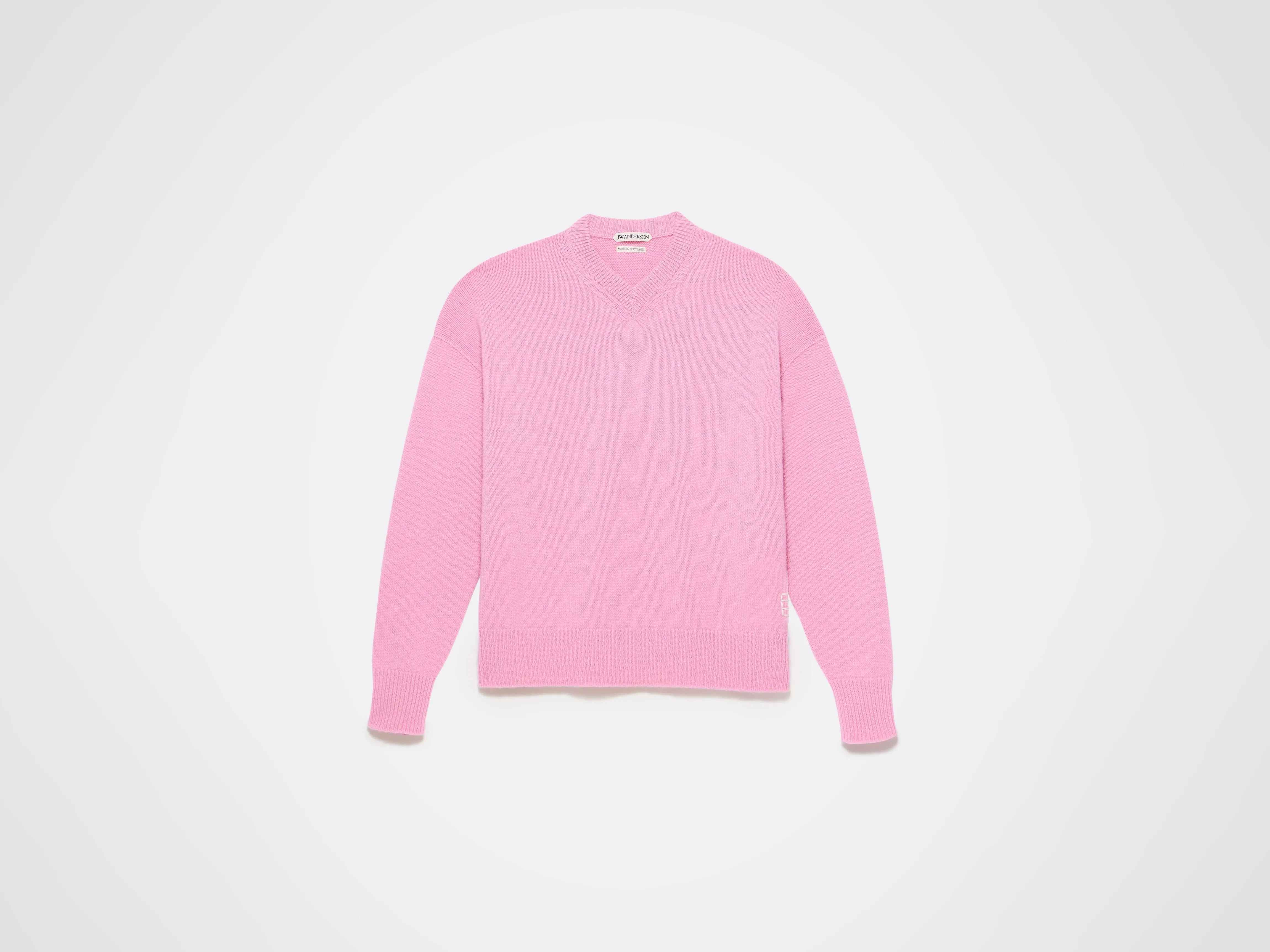 MENS V-NECK CASHMERE JUMPER IN BUBBLEGUM sold by J.W. Anderson product image thumbnail 5