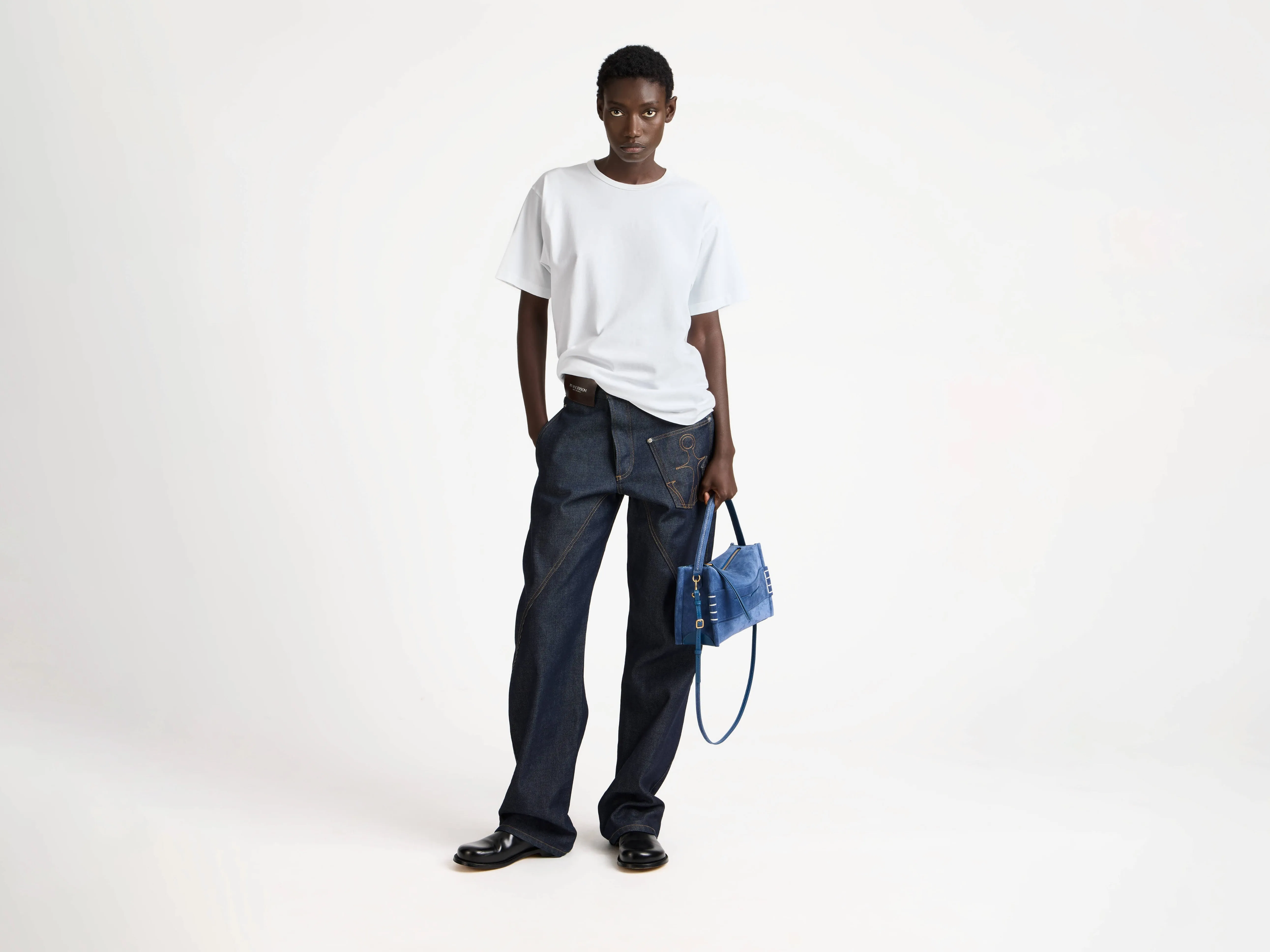 WOMENS EMBROIDERED ANCHOR T-SHIRT IN WHITE sold by J.W. Anderson