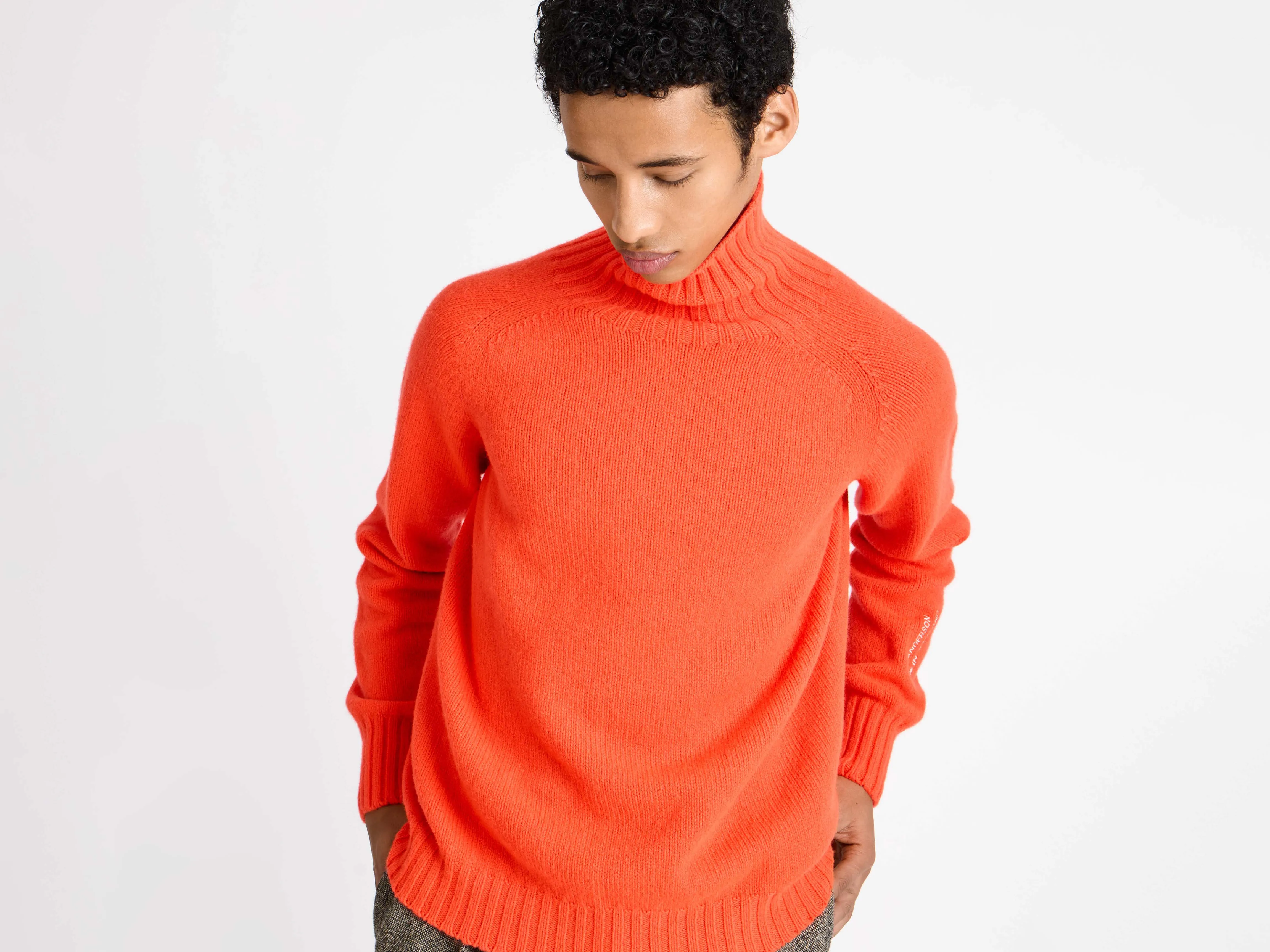 MENS TURTLENECK JUMPER IN NEON ORANGE sold by J.W. Anderson product image thumbnail 5
