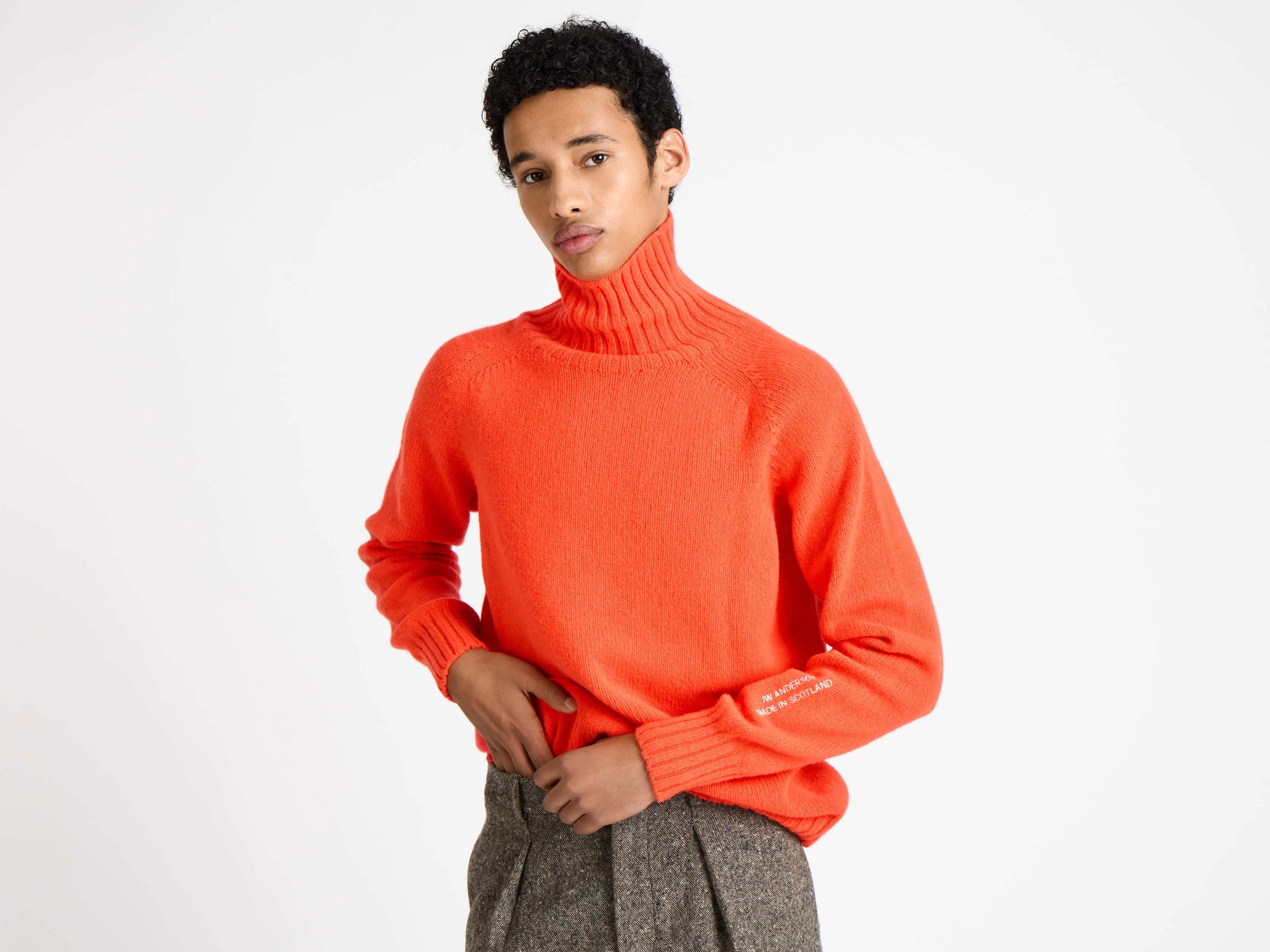 MENS TURTLENECK JUMPER IN NEON ORANGE sold by J.W. Anderson product image thumbnail 3