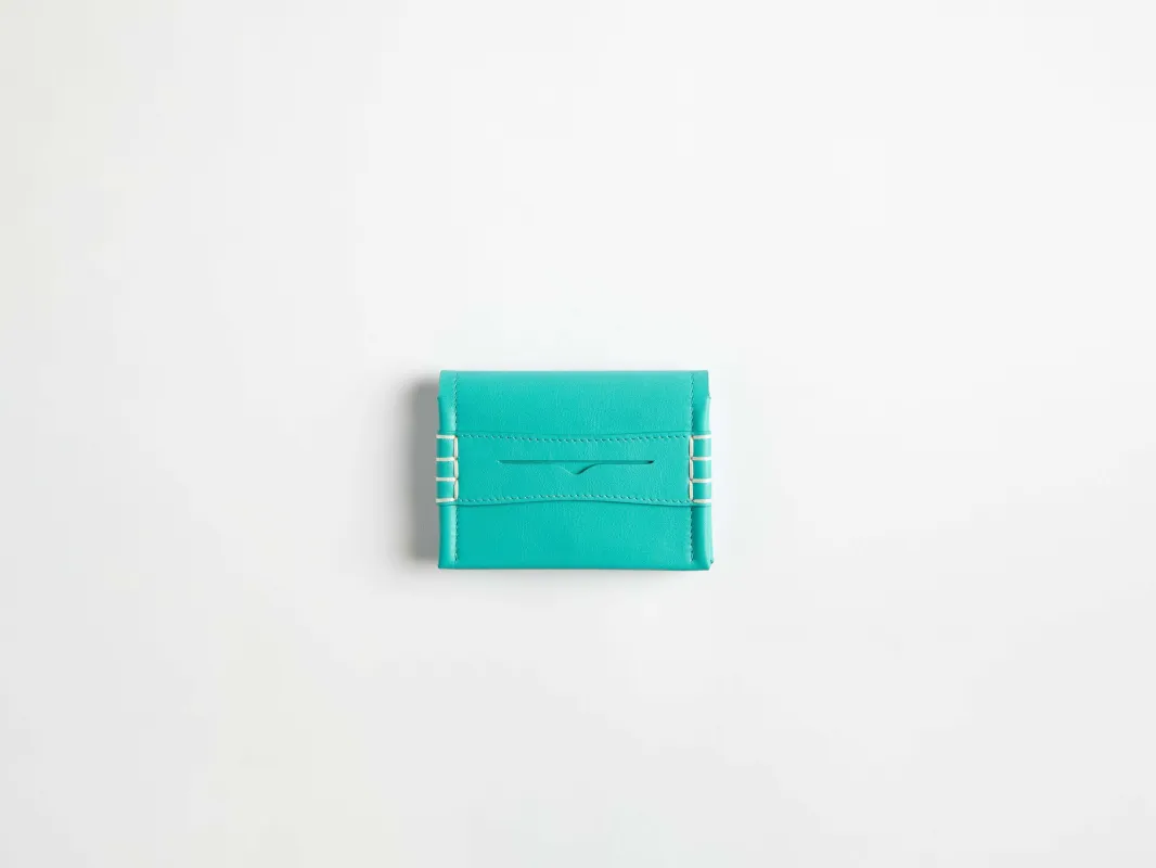 LEATHER LOAFER CARD HOLDER IN TURQUOISE made by J.W. Anderson