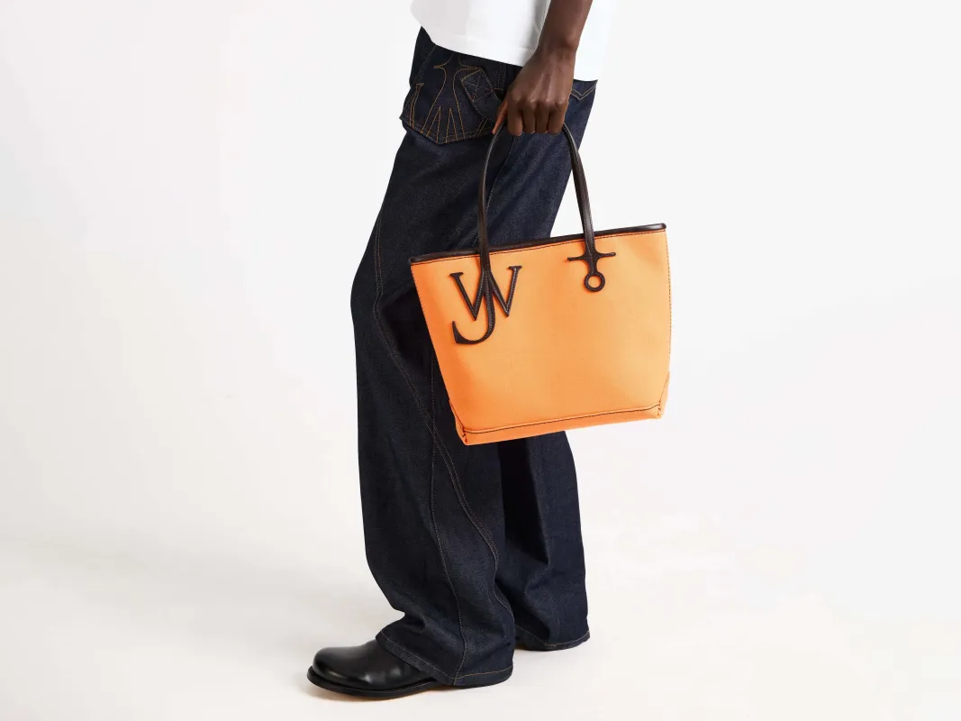 SMALL ANCHOR CANVAS & LEATHER TOTE IN ORANGE sold by J.W. Anderson