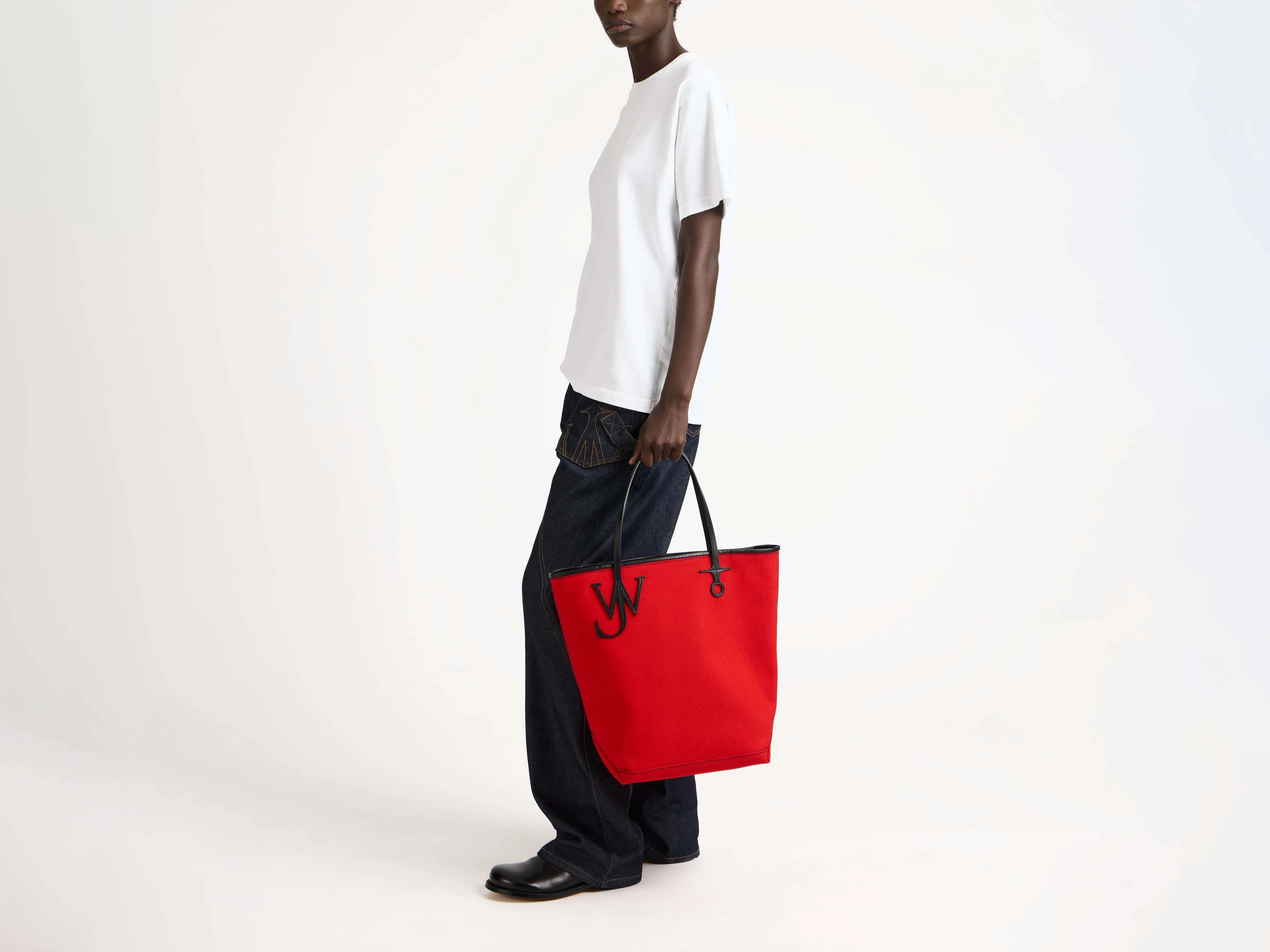 LARGE ANCHOR CANVAS & LEATHER TOTE IN RED sold by J.W. Anderson product image thumbnail 3