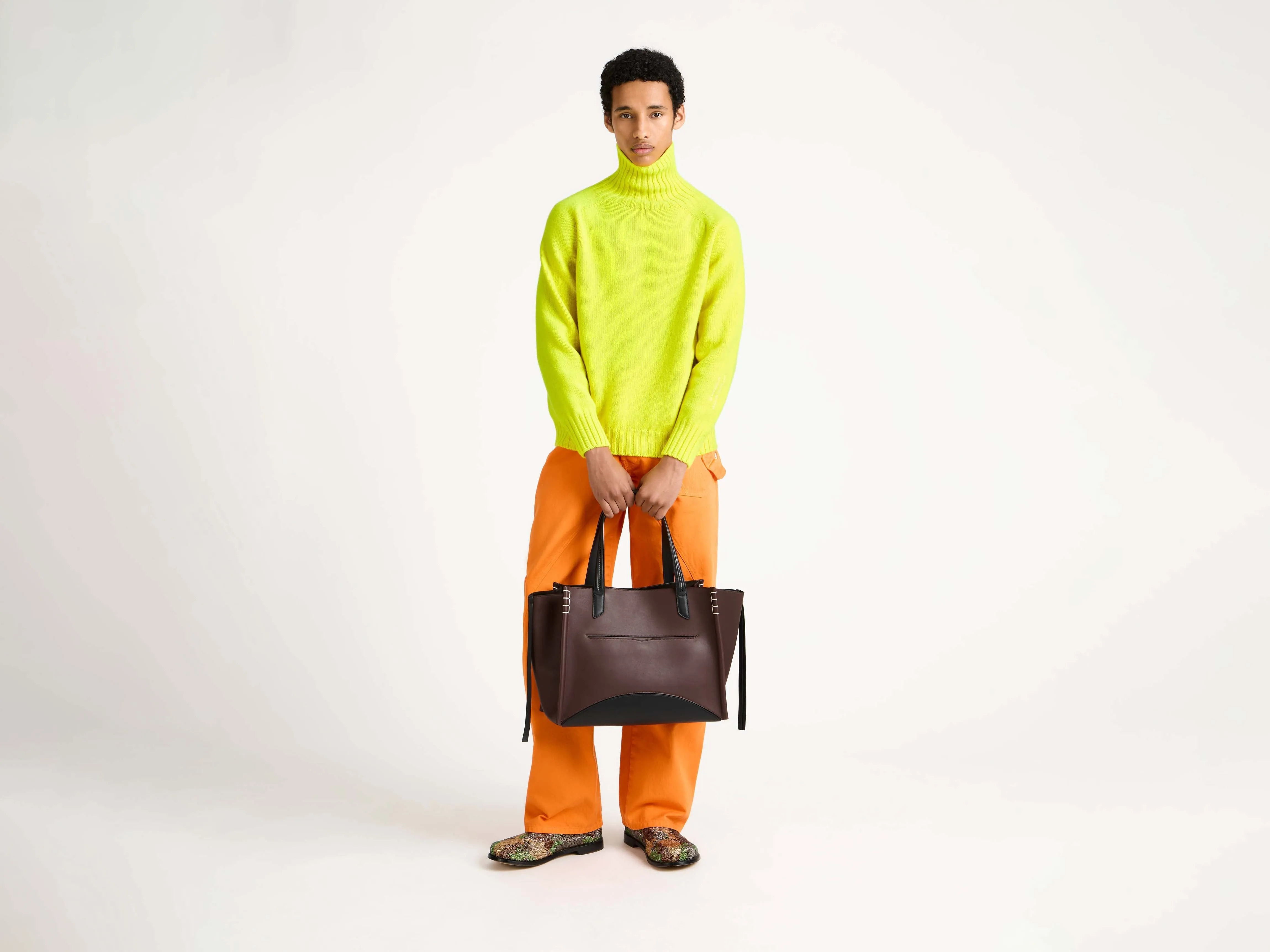 MENS TURTLENECK JUMPER IN NEON YELLOW sold by J.W. Anderson product image thumbnail 2