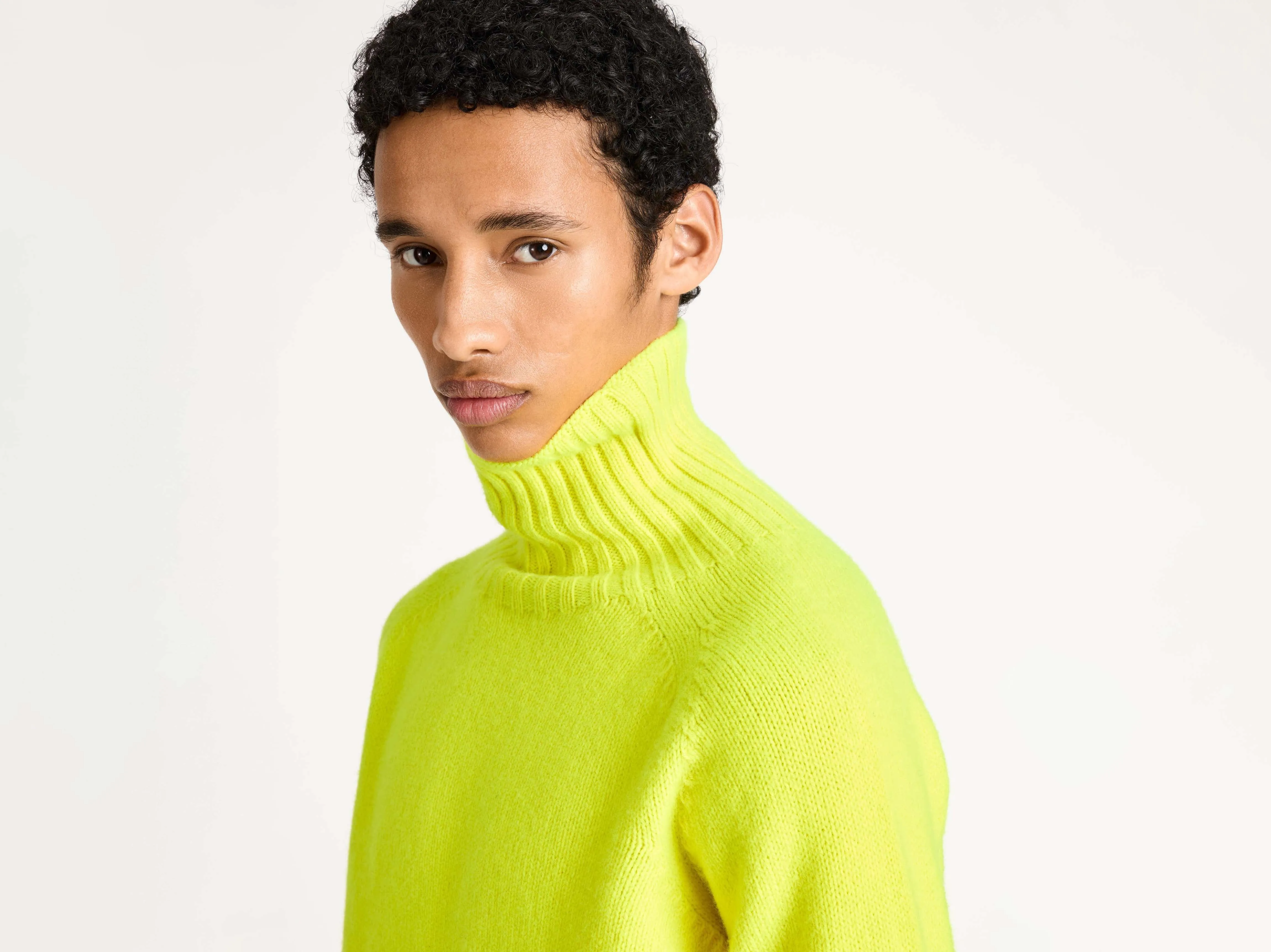 MENS TURTLENECK JUMPER IN NEON YELLOW sold by J.W. Anderson product image thumbnail 3