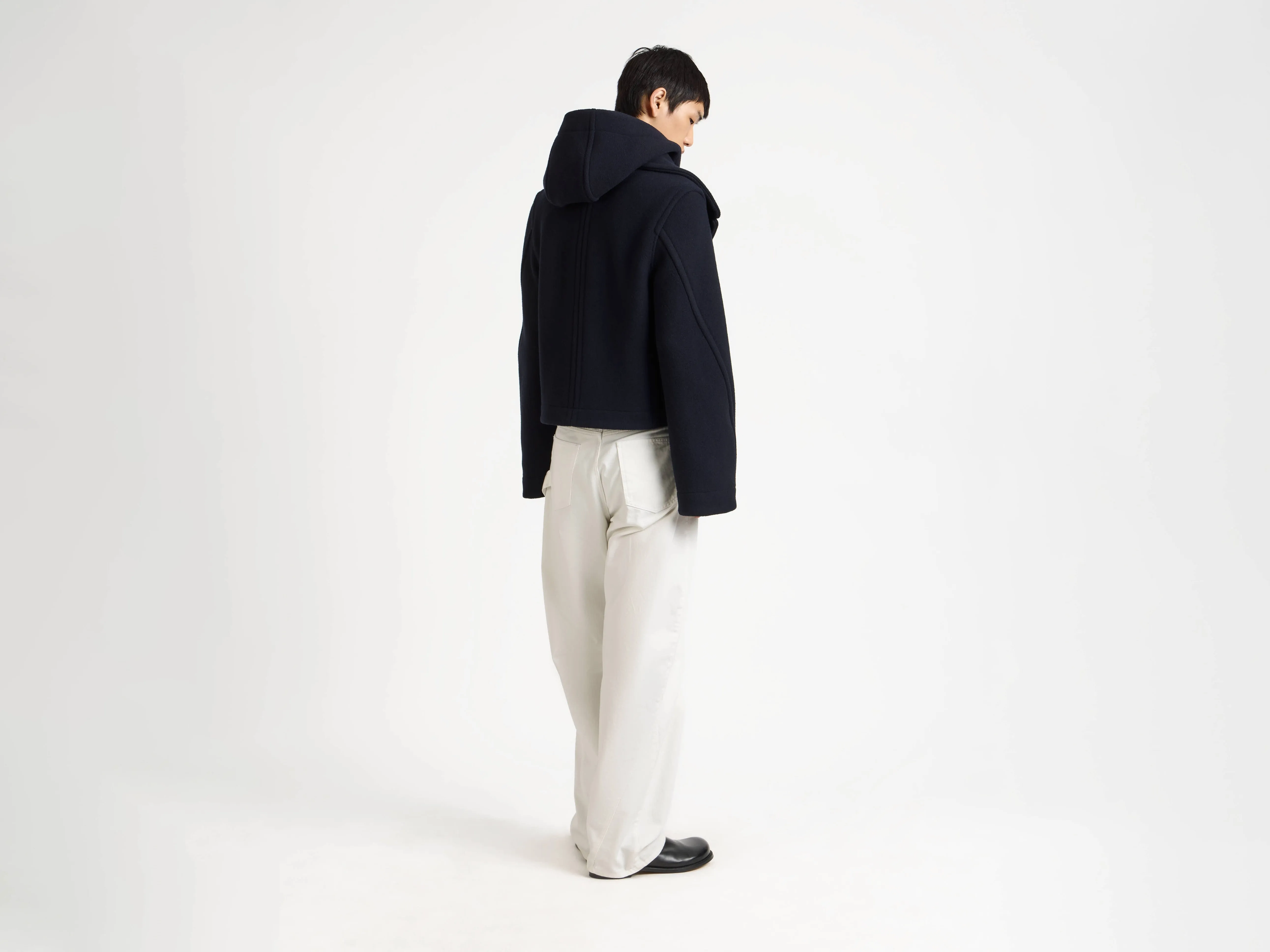 MENS CROPPED HOODED COAT IN NAVY sold by J.W. Anderson product image thumbnail 4