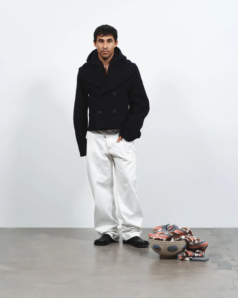 MENS CROPPED HOODED COAT IN NAVY sold by J.W. Anderson product image thumbnail 2