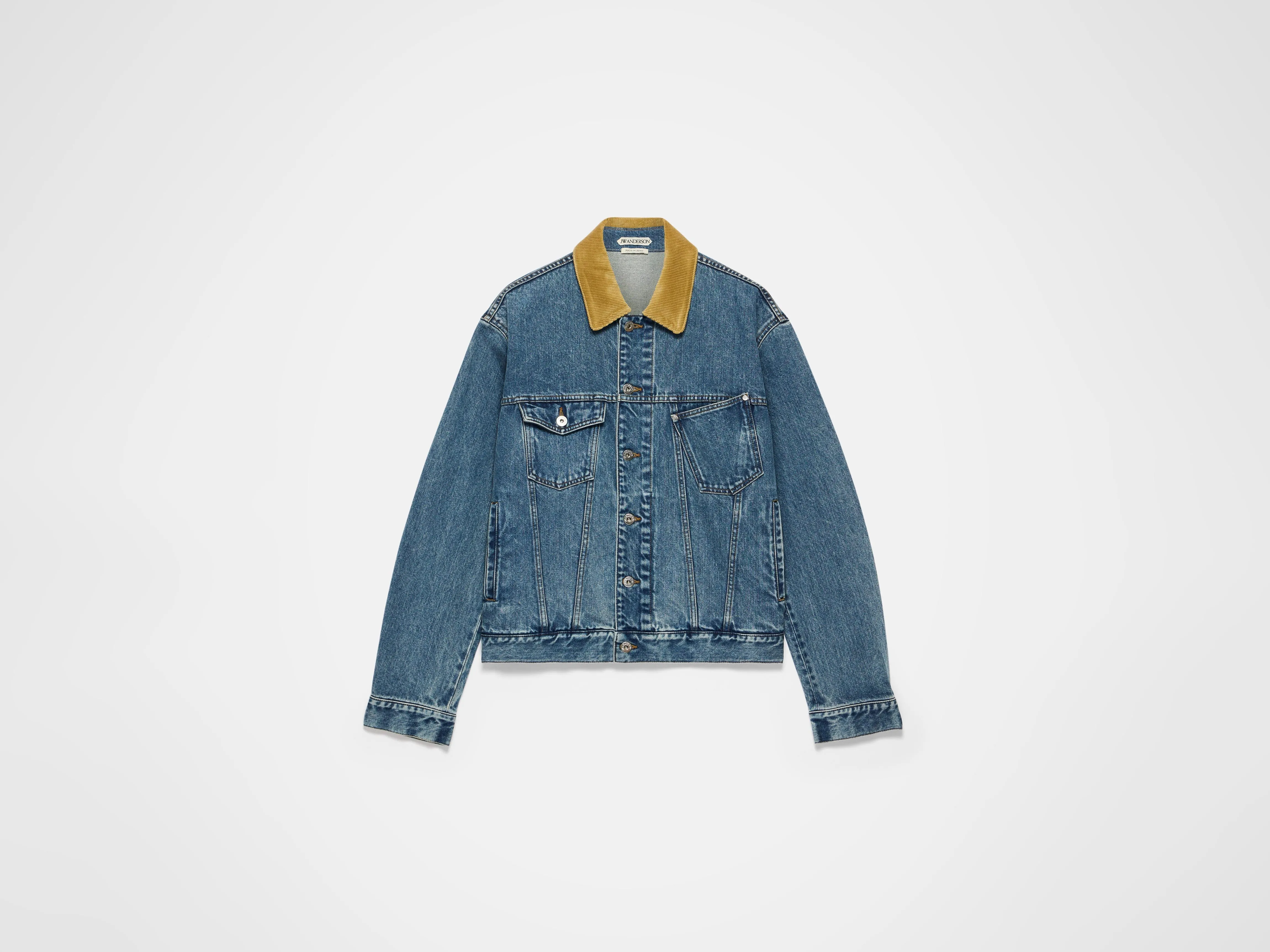 WOMENS CORDUROY COLLAR DENIM JACKET IN MID-BLUE sold by J.W. Anderson product image thumbnail 4