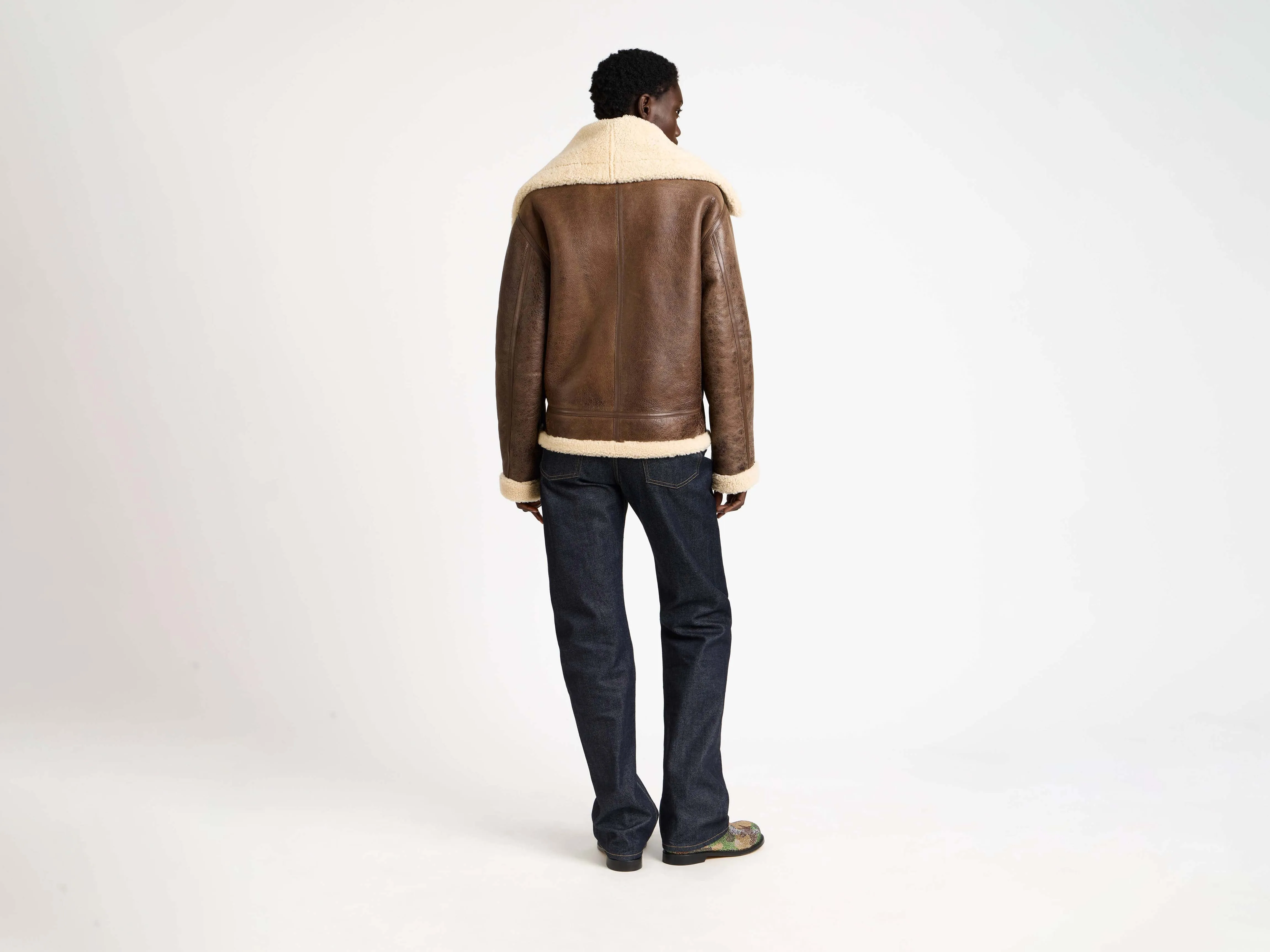 WOMENS SHEARLING LEATHER JACKET IN BROWN sold by J.W. Anderson product image thumbnail 5