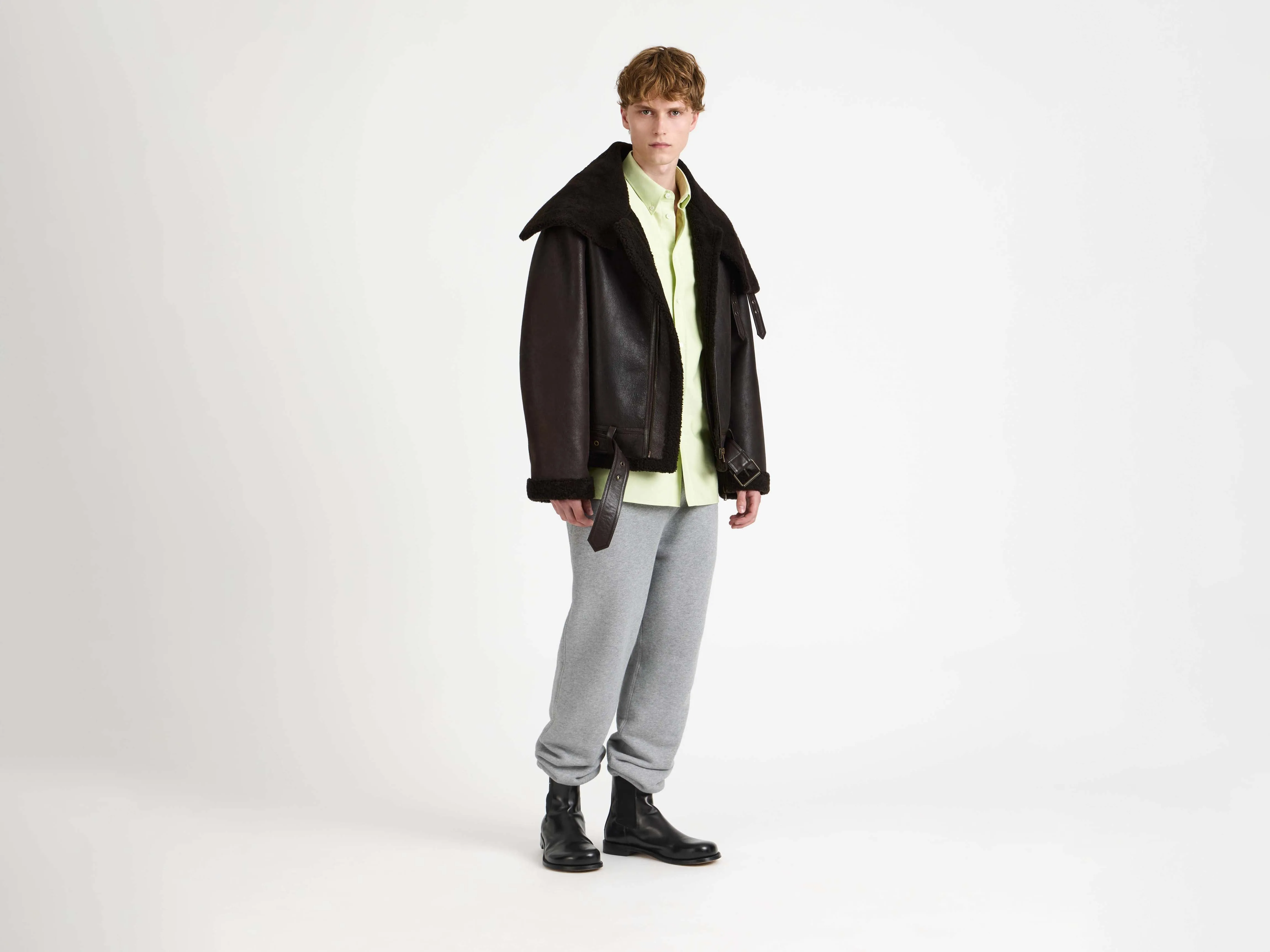 MENS SHEARLING AVIATOR JACKET IN CHOCOLATE BROWN sold by J.W. Anderson product image thumbnail 2