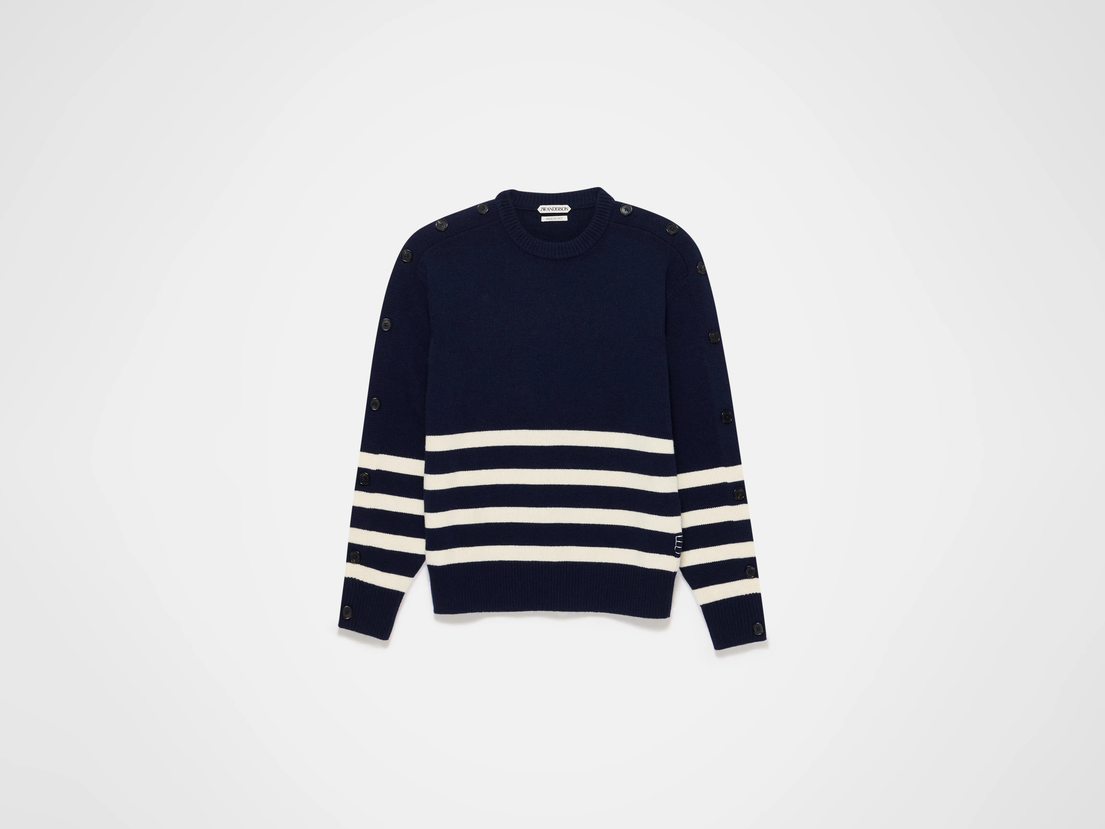 WOMENS BUTTONED SLEEVE BRETON JUMPER IN NAVY sold by J.W. Anderson product image thumbnail 5