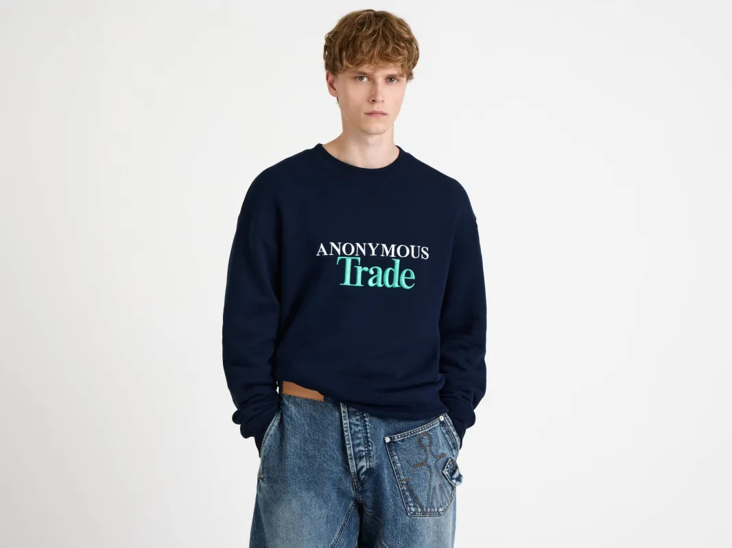 MENS 'ANONYMOUS TRADE' SWEATSHIRT IN NAVY sold by J.W. Anderson