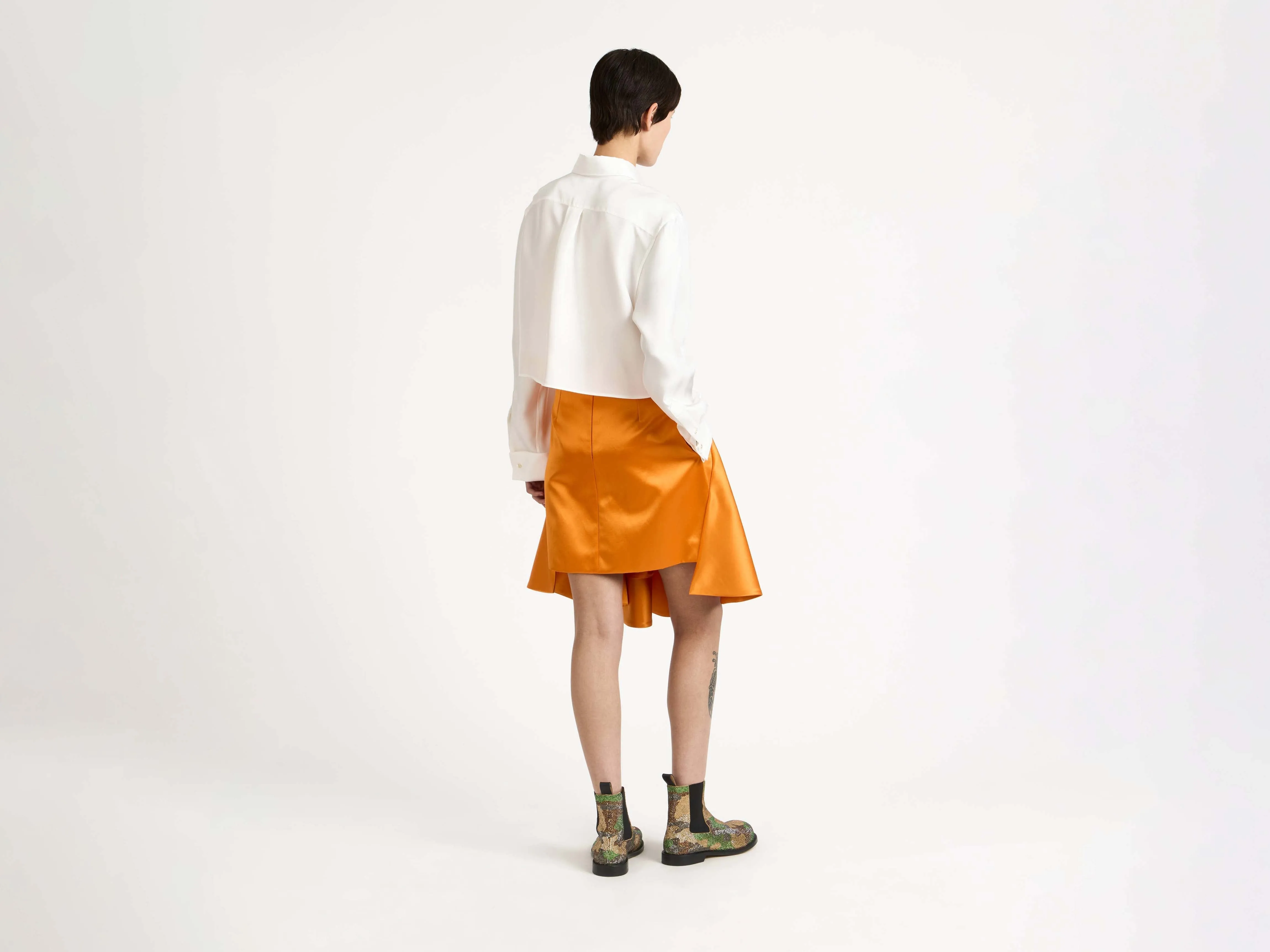 WOMENS CROPPED SILK TWILL SHIRT IN OFF-WHITE sold by J.W. Anderson product image thumbnail 2
