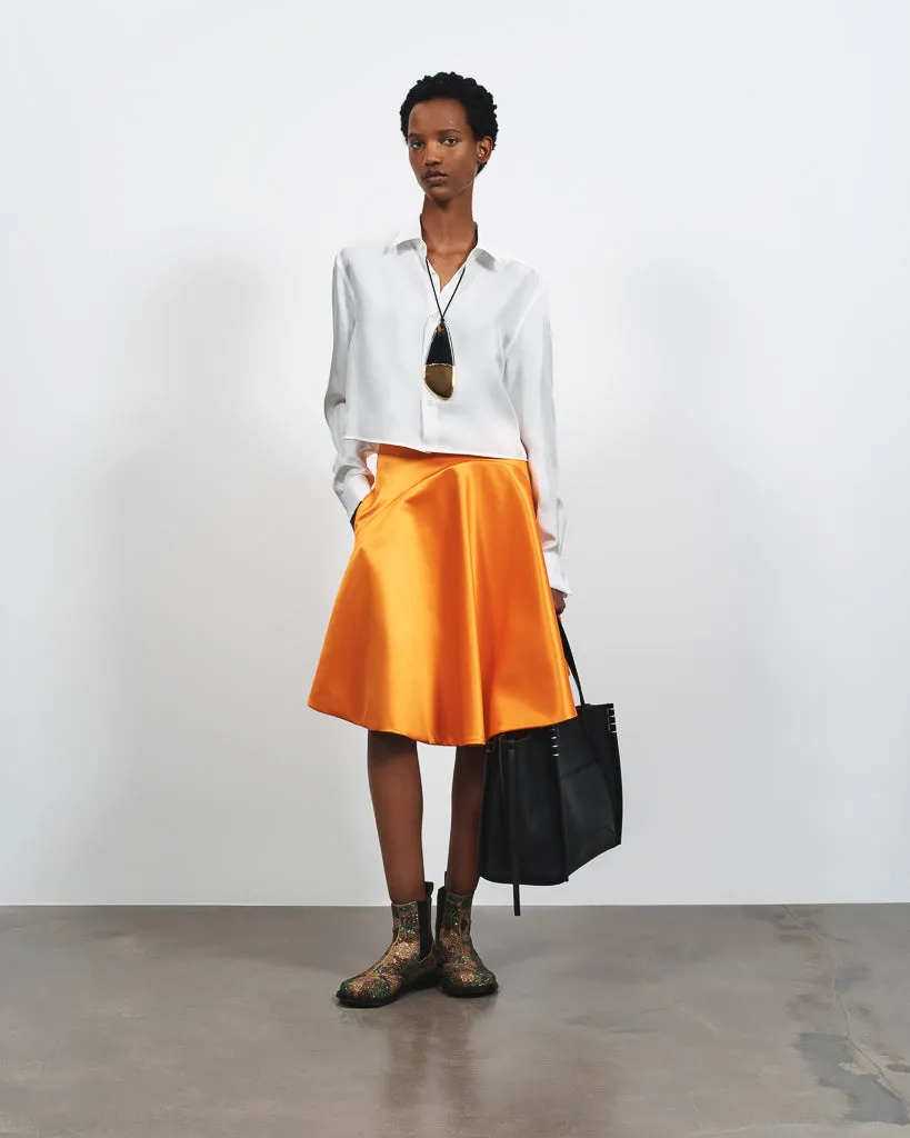 WOMENS CROPPED SILK TWILL SHIRT IN OFF-WHITE sold by J.W. Anderson product image thumbnail 3