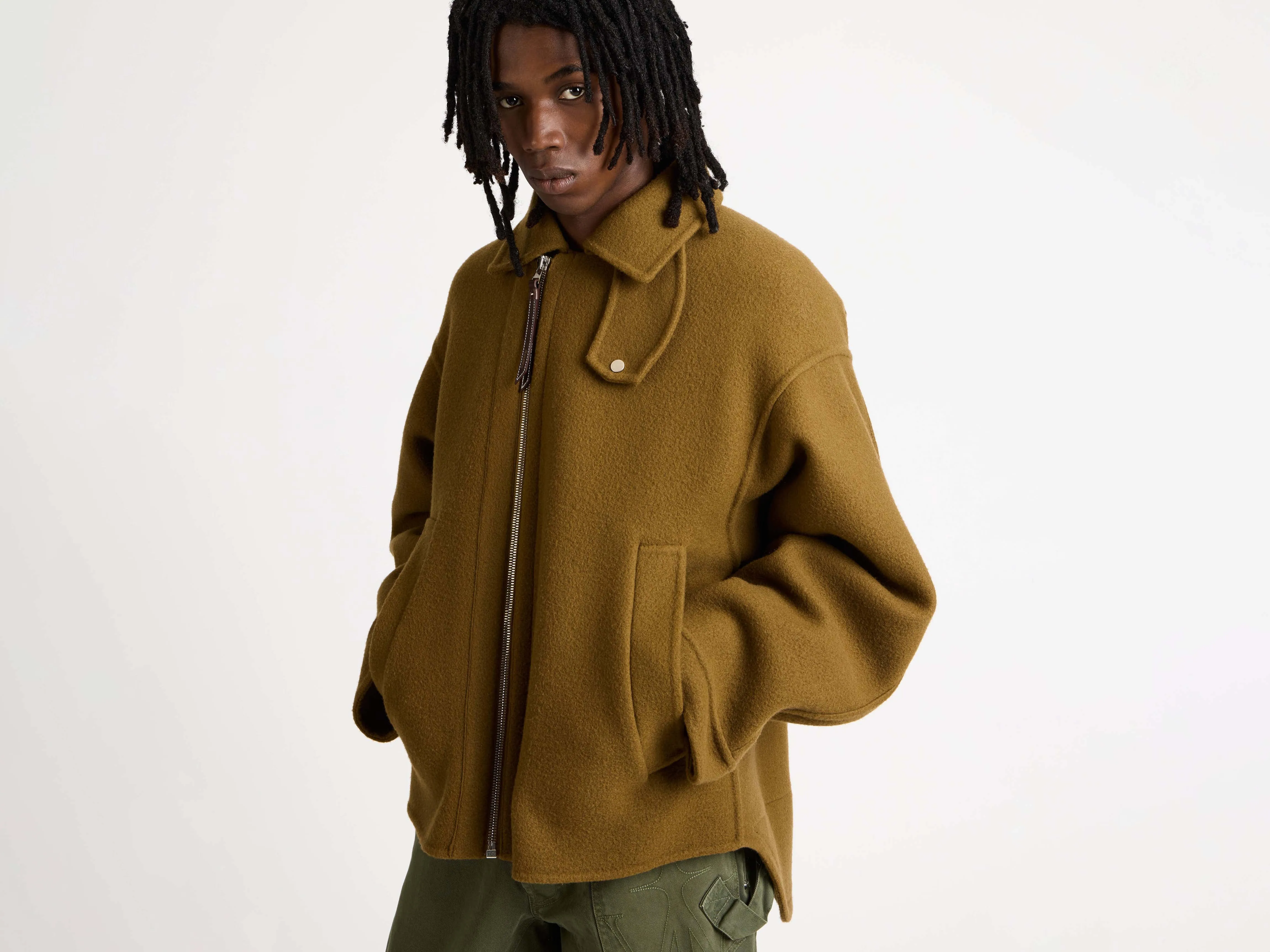 MENS DOUBLE FACED FIREMAN JACKET IN TOBACCO BROWN sold by J.W. Anderson product image thumbnail 3