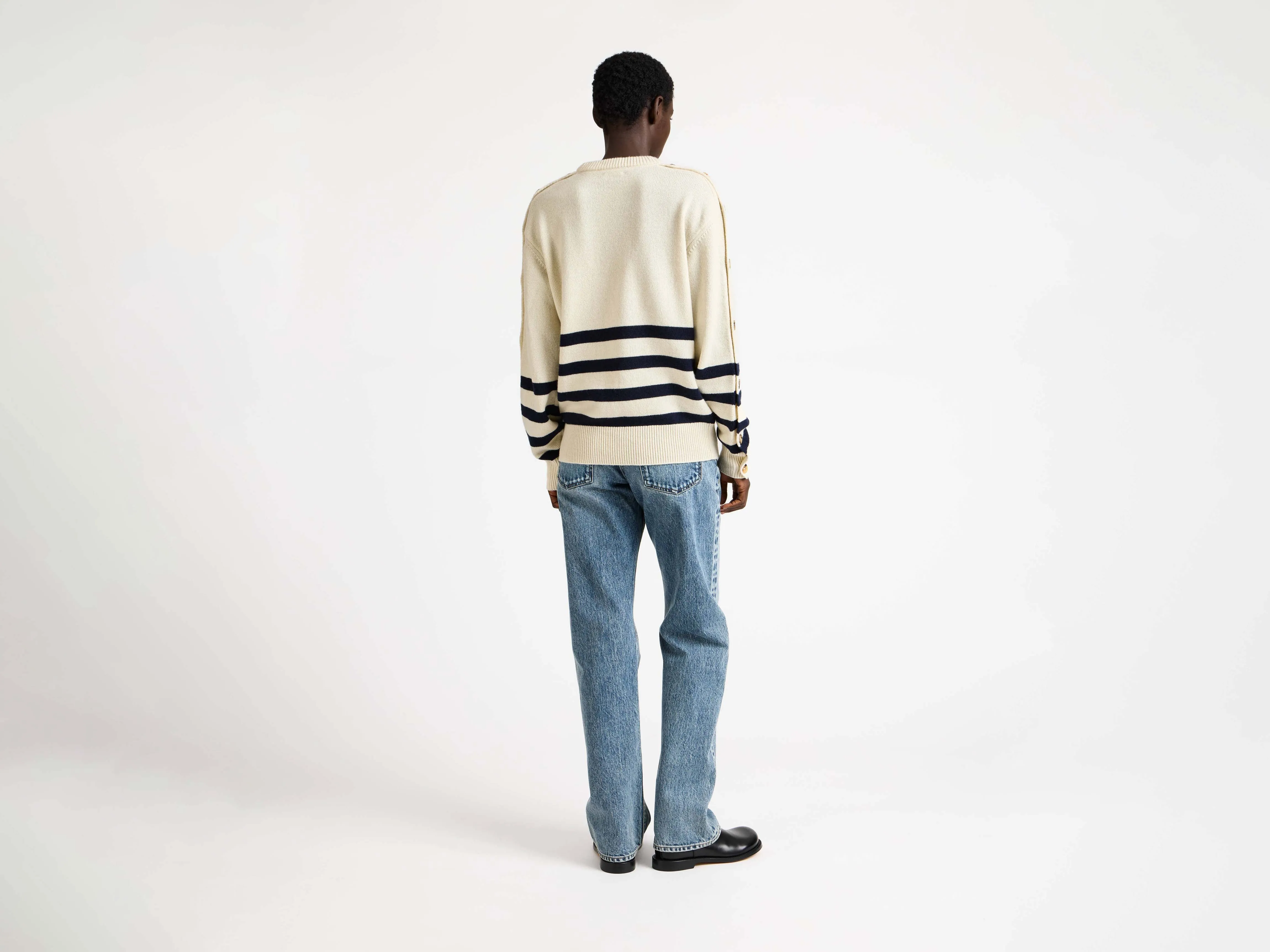 WOMENS BUTTONED SLEEVE BRETON JUMPER IN IVORY sold by J.W. Anderson product image thumbnail 2