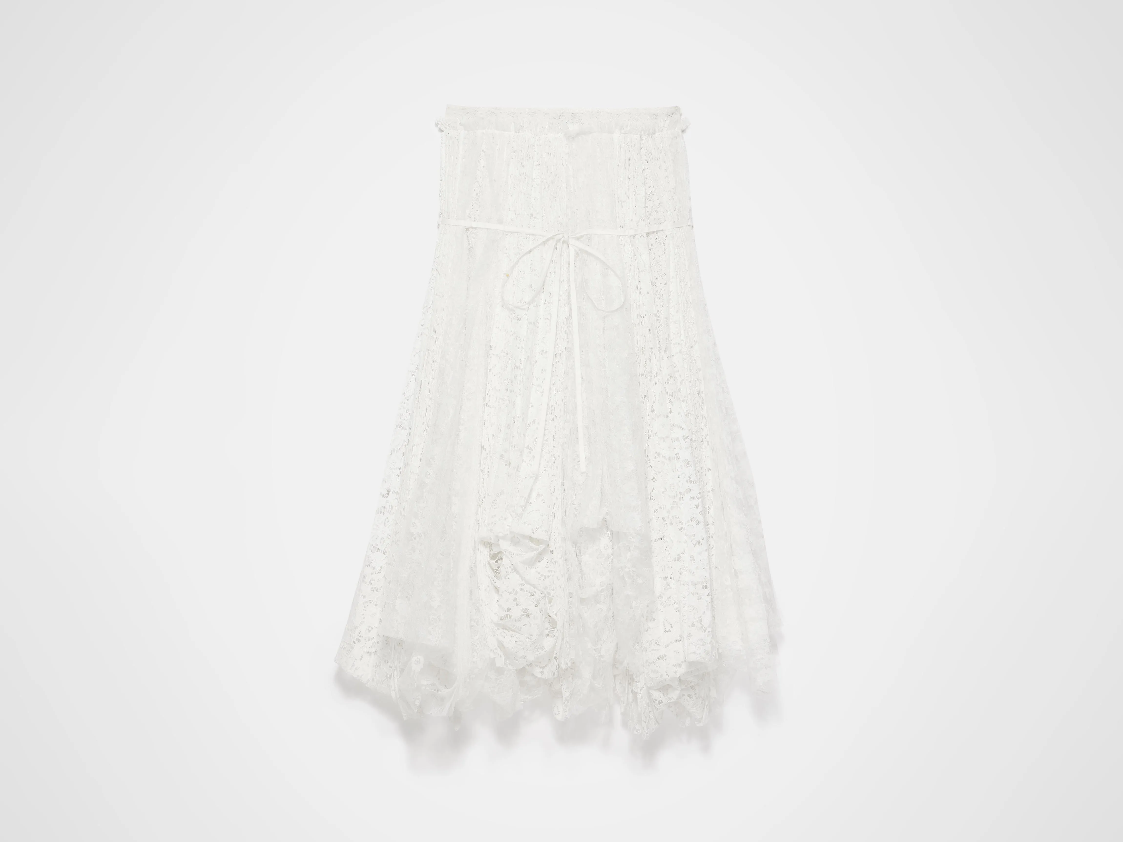 WOMENS MIXED LACE LONGLINE SKIRT IN WHITE sold by J.W. Anderson product image thumbnail 4