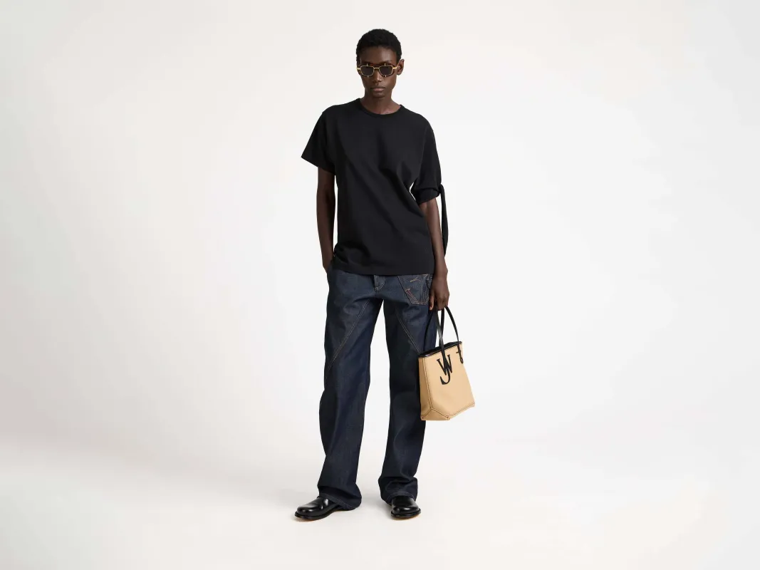 WOMENS KNOTTED SLEEVE T-SHIRT IN BLACK sold by J.W. Anderson