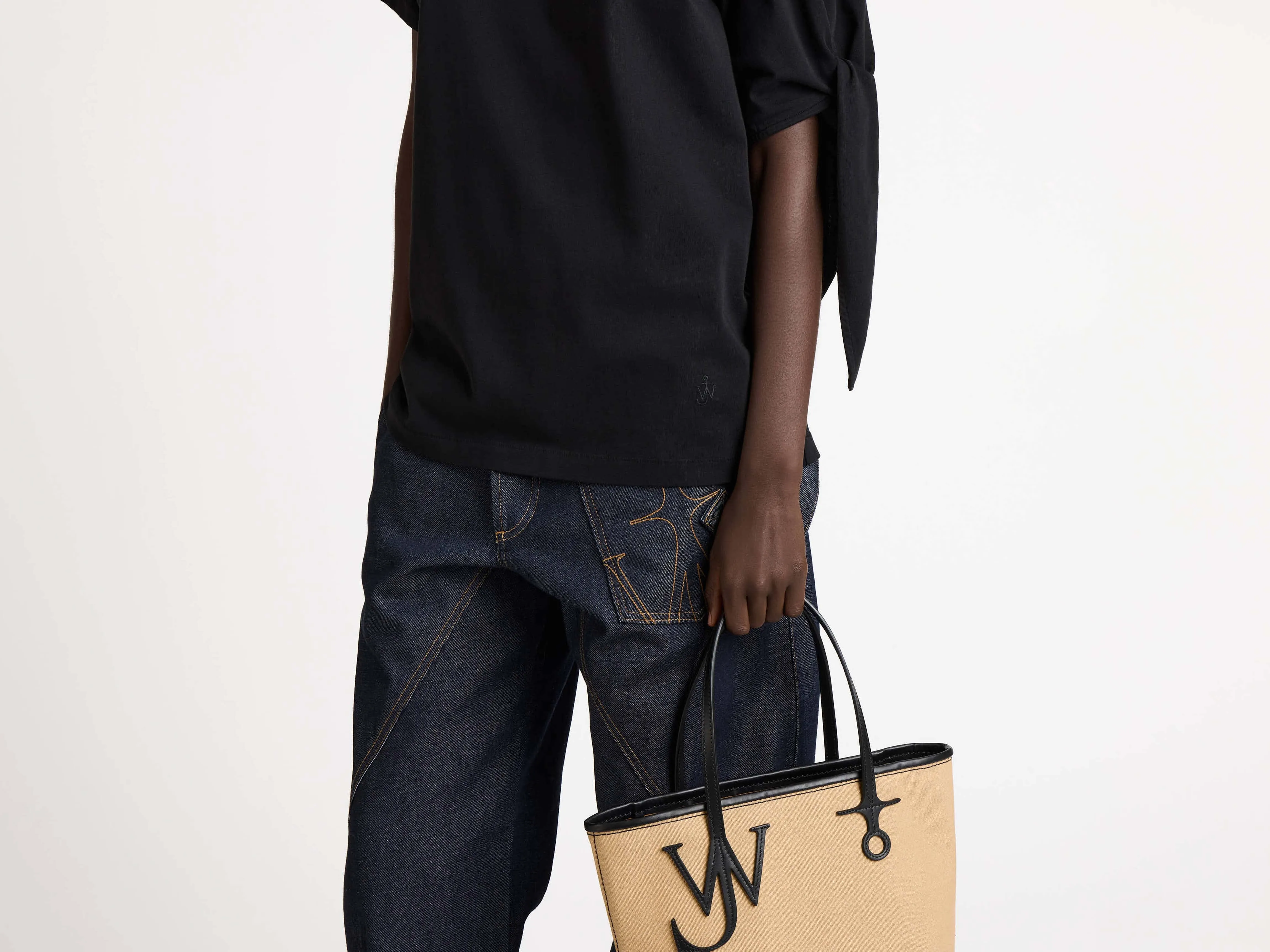 WOMENS KNOTTED SLEEVE T-SHIRT IN BLACK sold by J.W. Anderson product image thumbnail 3