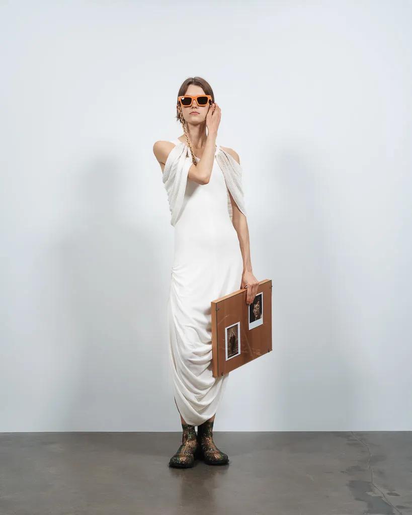 WOMENS BEADED SLEEVE MIDI DRESS IN IVORY sold by J.W. Anderson product image thumbnail 2