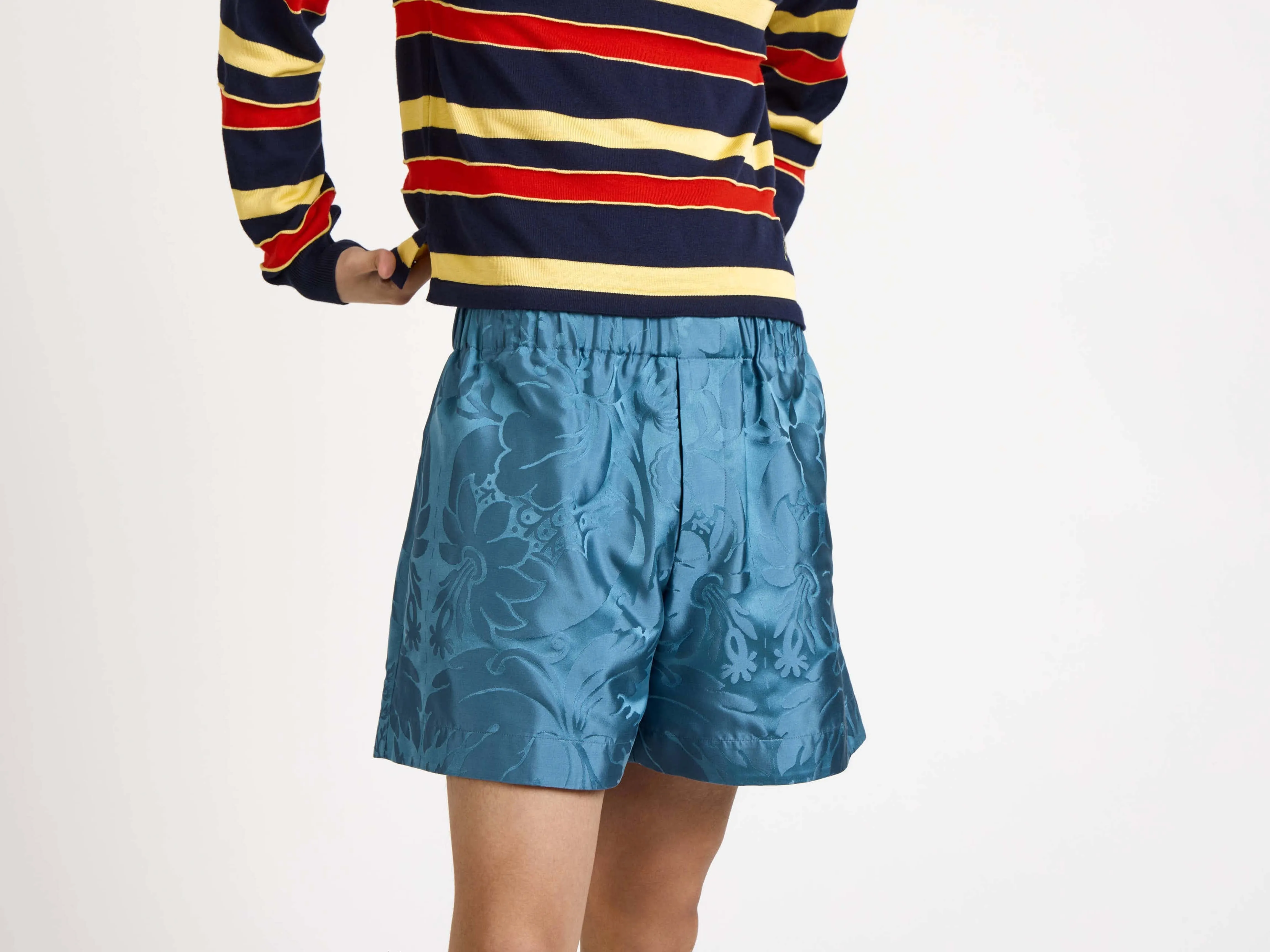MENS DAMASK WOVEN SHORTS IN AIRFORCE BLUE sold by J.W. Anderson product image thumbnail 3
