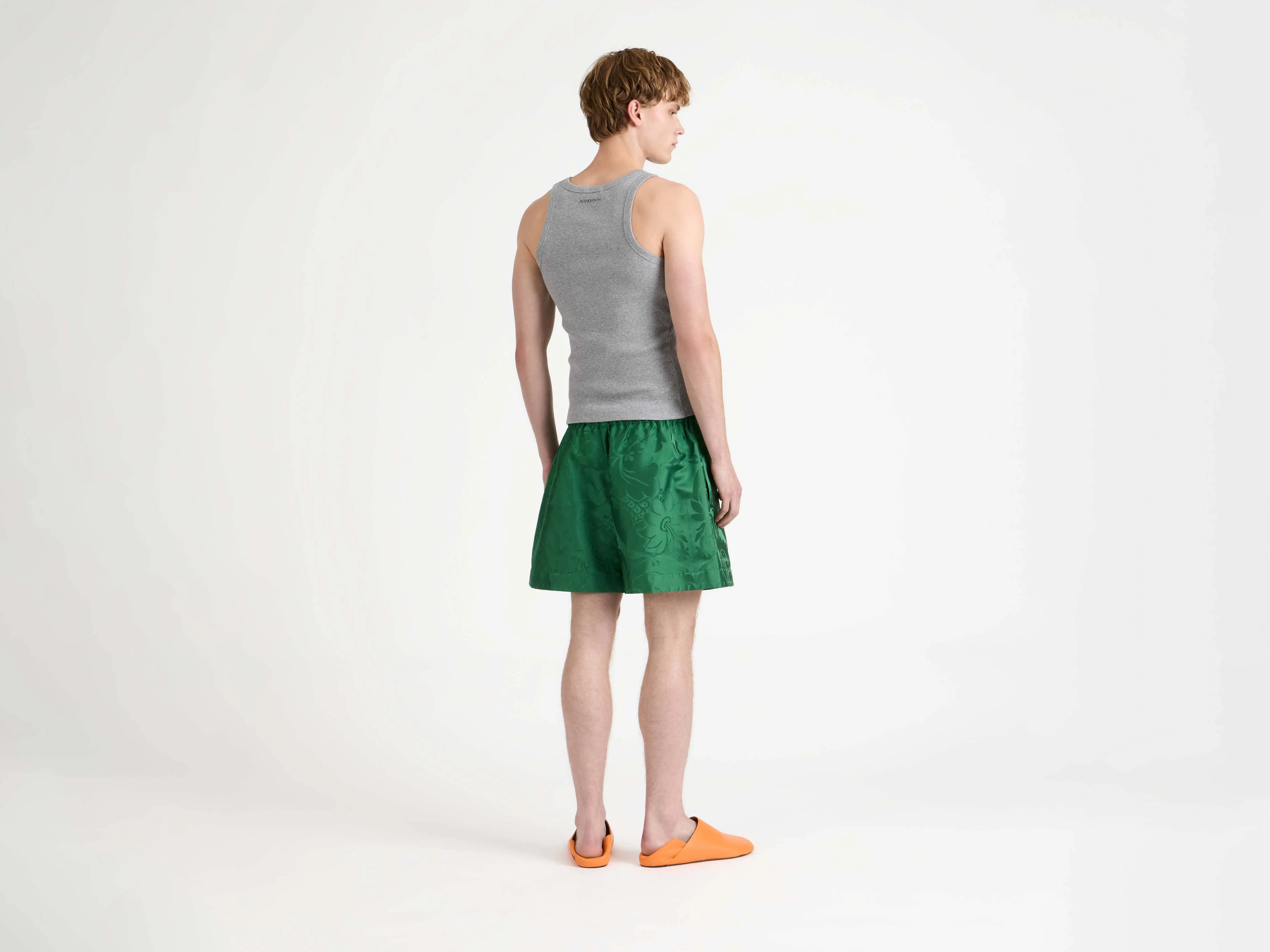 MENS DAMASK WOVEN SHORTS IN EMERALD sold by J.W. Anderson product image thumbnail 3