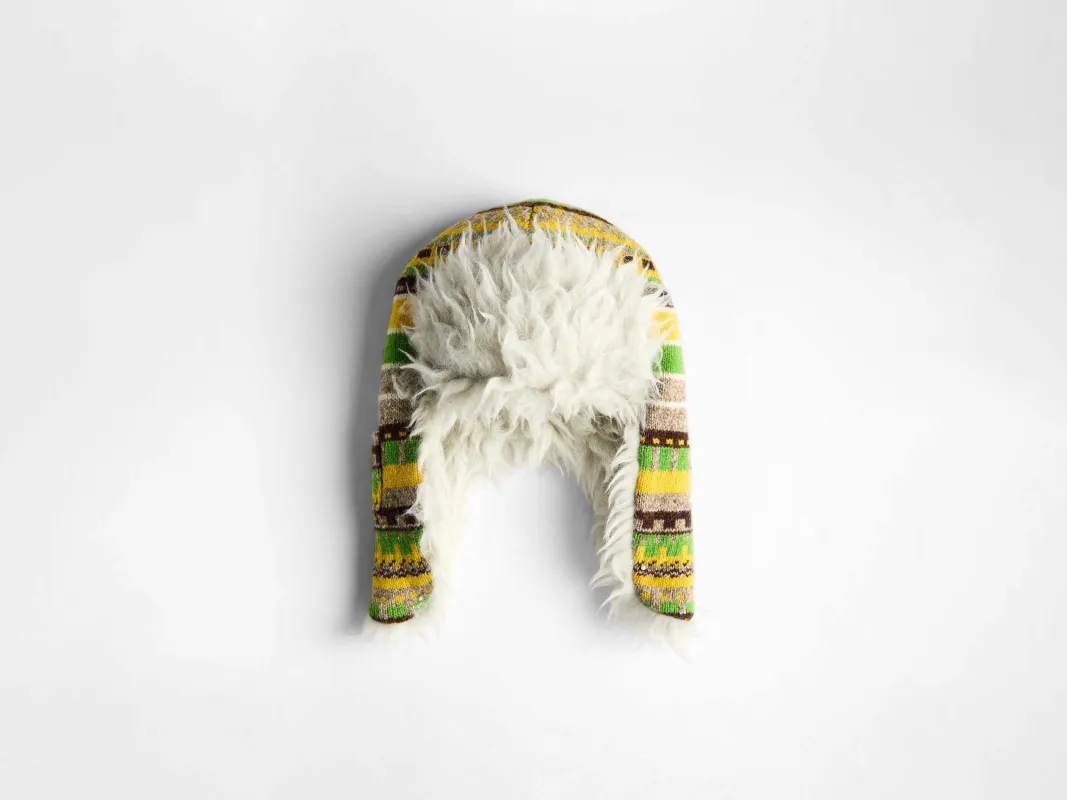 CL_STRIPE & FUR HAT - MARIGOLD_KW1518YN0449 made by J.W. Anderson