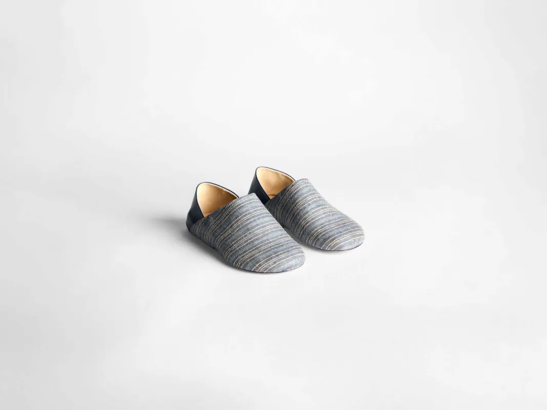 WOMENS SLIPPER MULES IN NAVY & OFF-WHITE made by J.W. Anderson