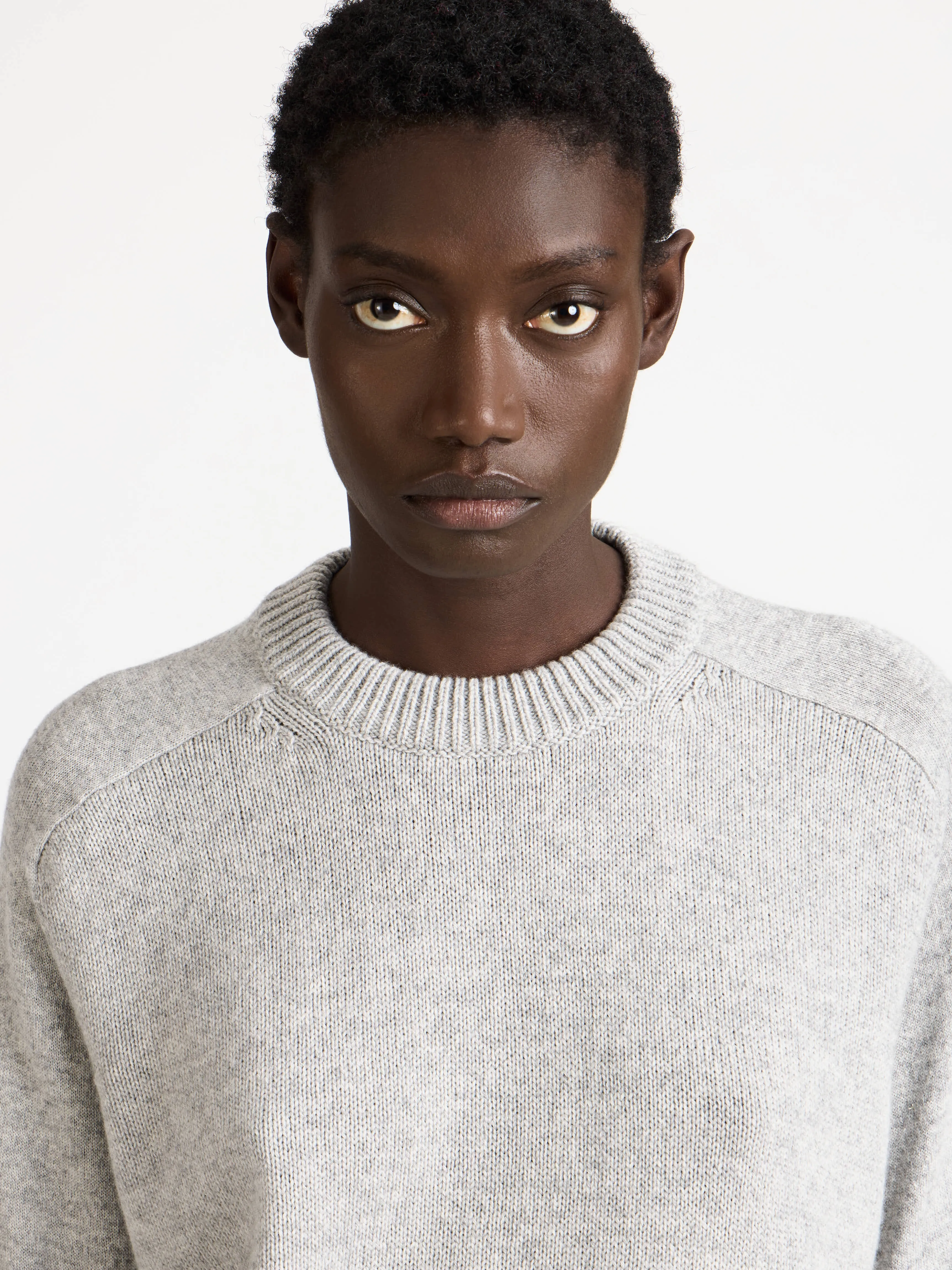 WOMENS RAGLAN JUMPER IN MID GREY MELANGE sold by J.W. Anderson