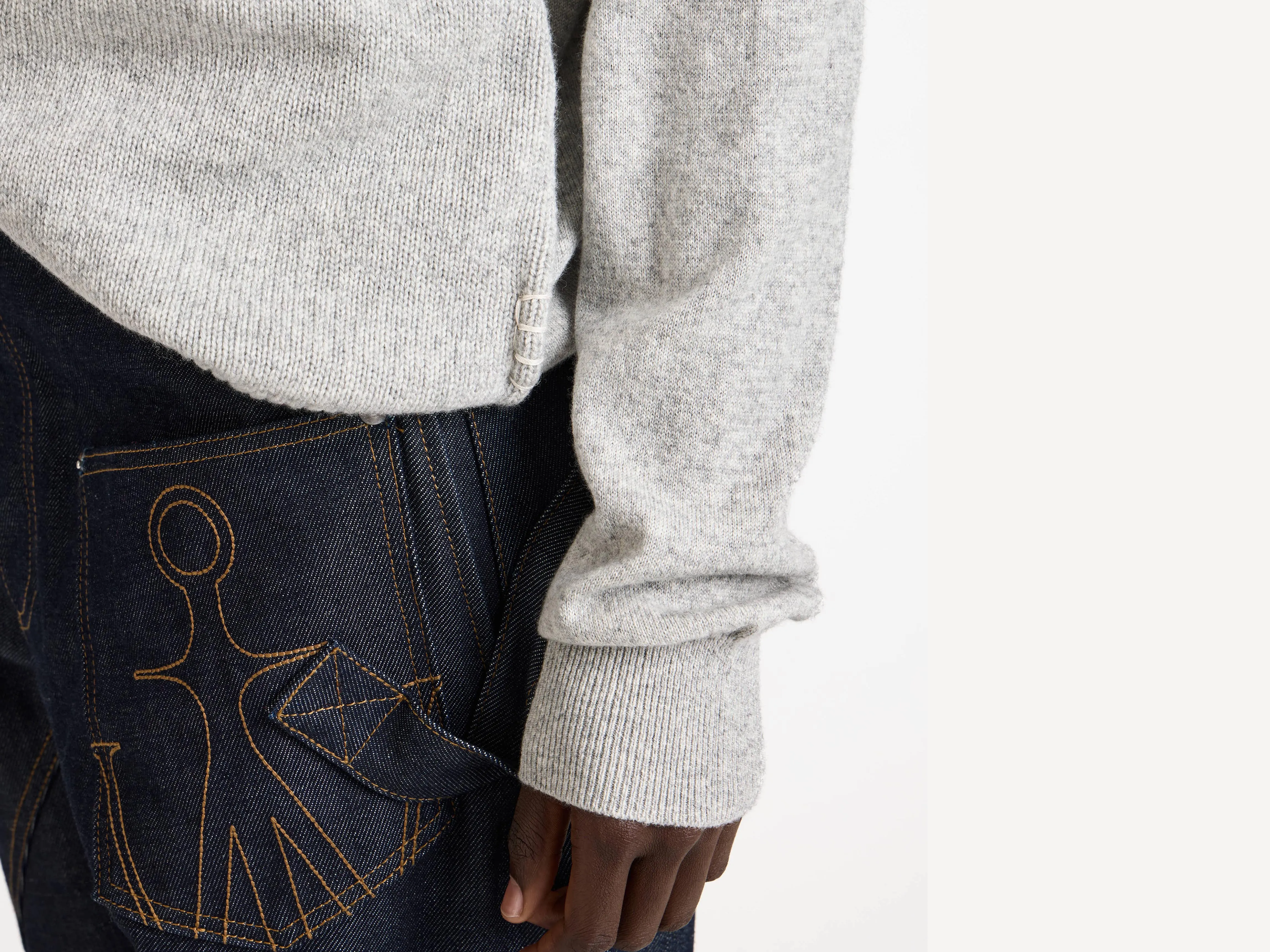 WOMENS RAGLAN JUMPER IN MID GREY MELANGE sold by J.W. Anderson product image thumbnail 2