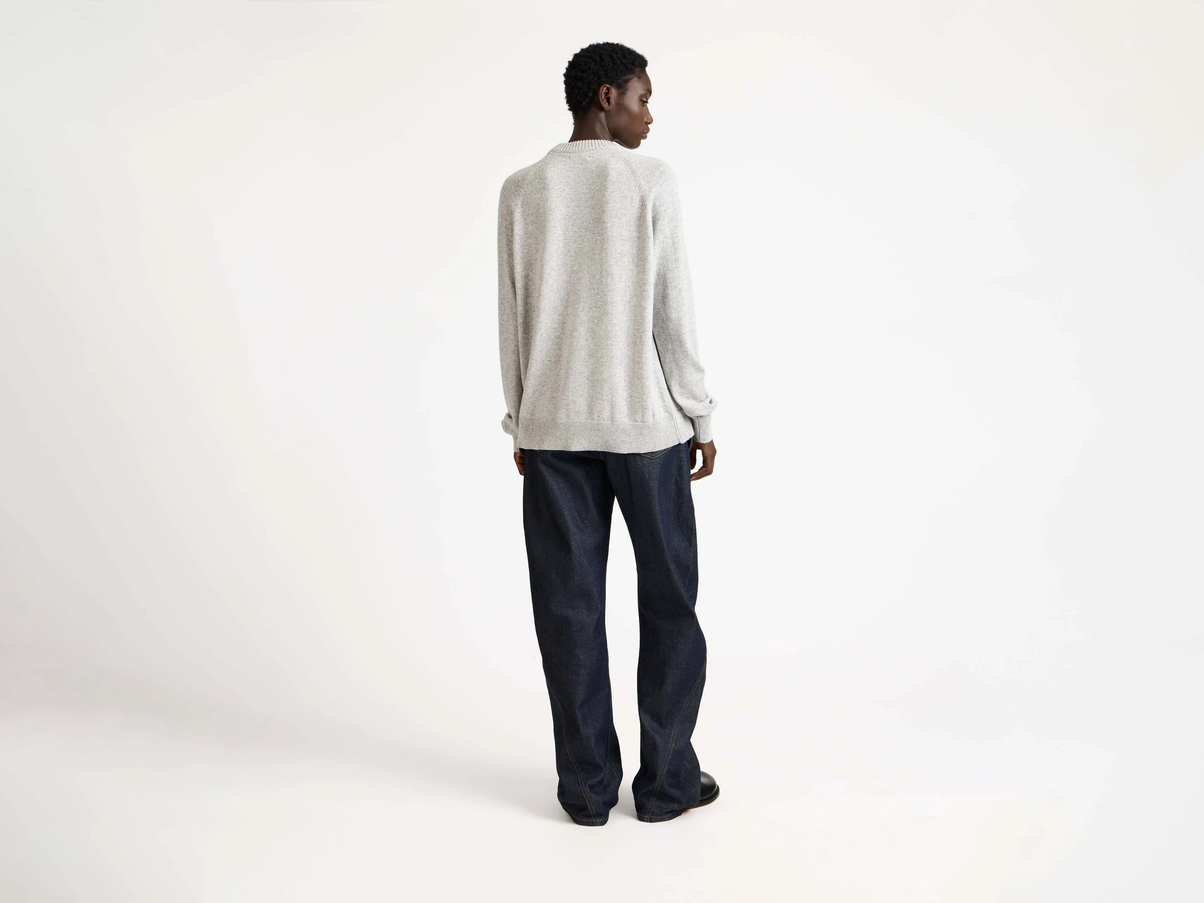 WOMENS RAGLAN JUMPER IN MID GREY MELANGE sold by J.W. Anderson product image thumbnail 3