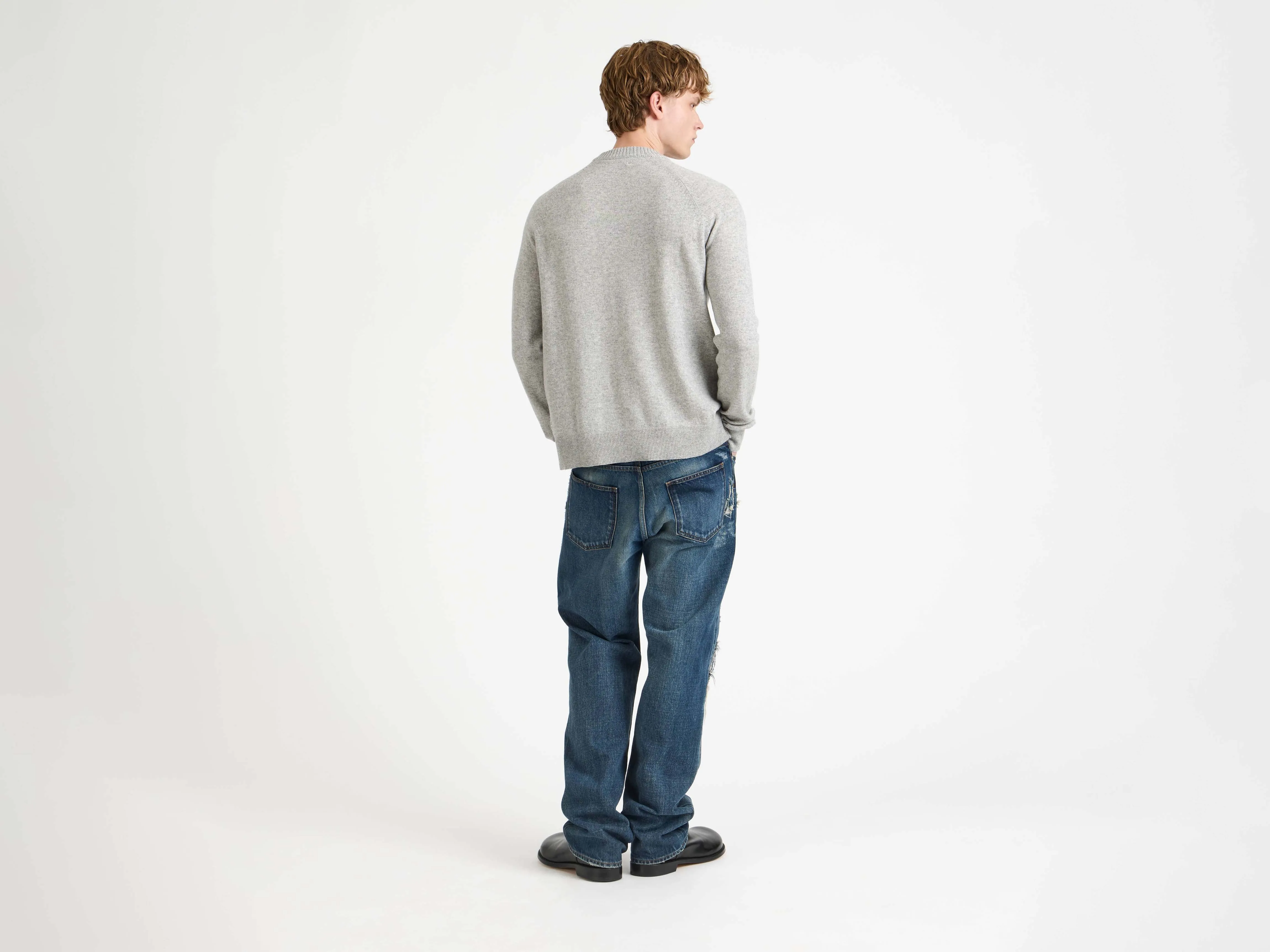 MENS RAGLAN JUMPER IN MID GREY MELANGE sold by J.W. Anderson product image thumbnail 2