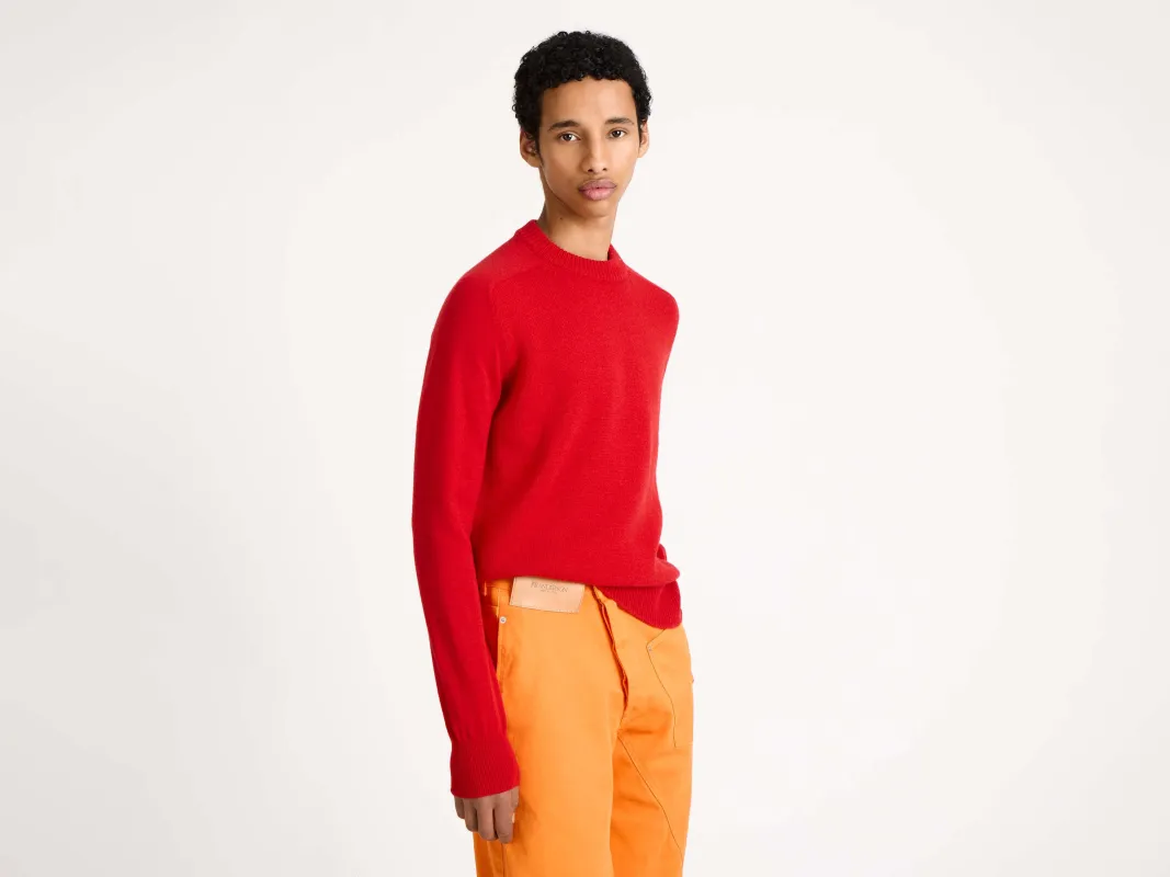 MENS RAGLAN JUMPER IN RED made by J.W. Anderson