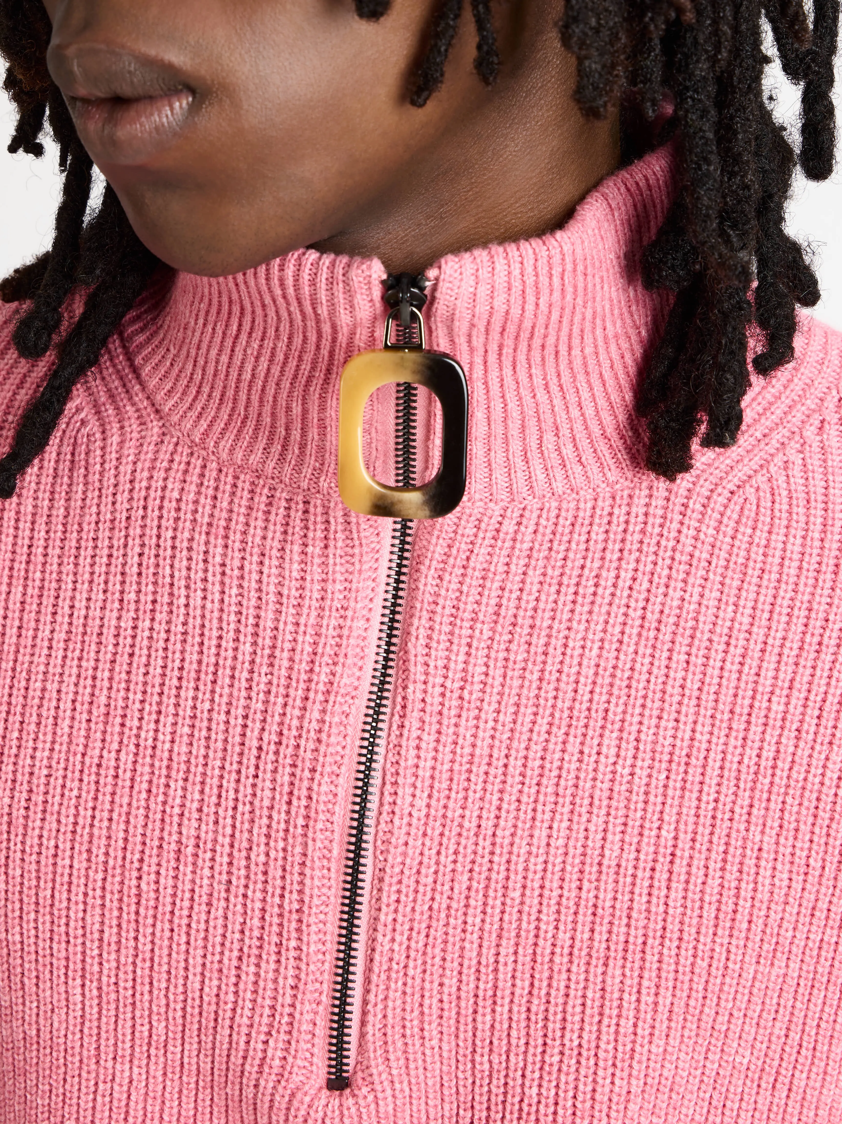 MENS HALF ZIP JUMPER IN BUBBLEGUM sold by J.W. Anderson product image thumbnail 4