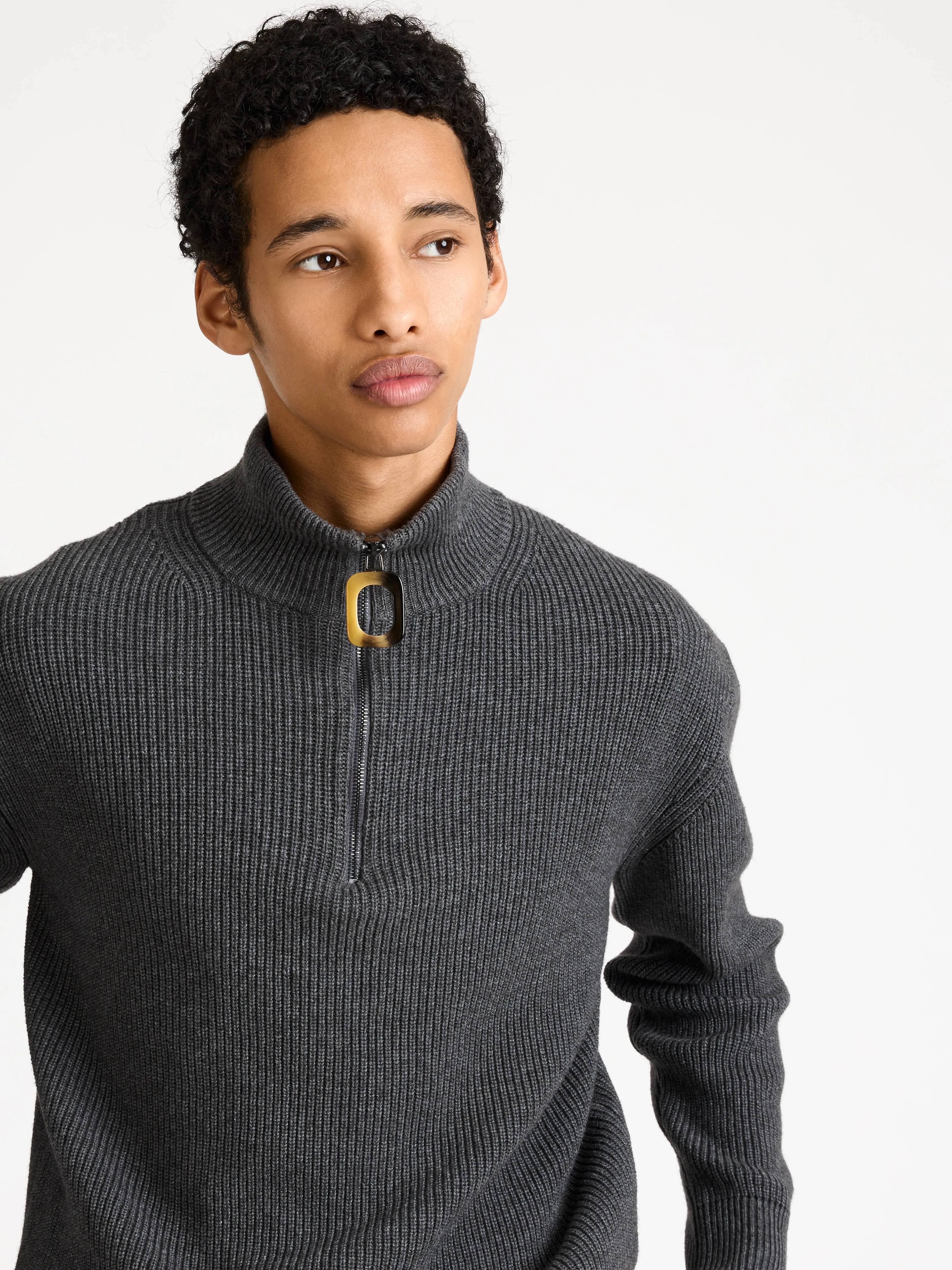 MENS HALF ZIP JUMPER IN STEEL sold by J.W. Anderson product image thumbnail 3