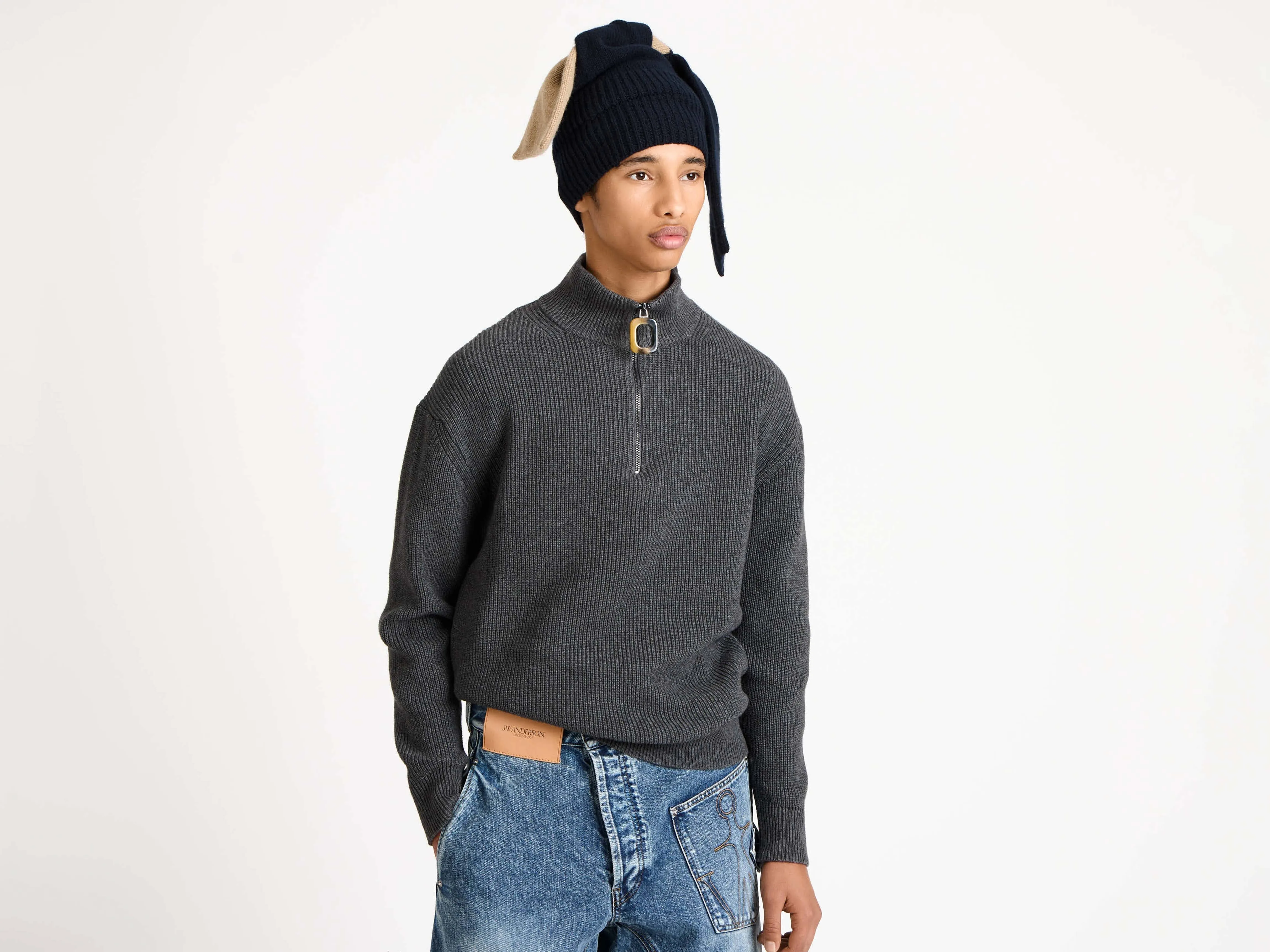 MENS HALF ZIP JUMPER IN STEEL sold by J.W. Anderson product image thumbnail 4