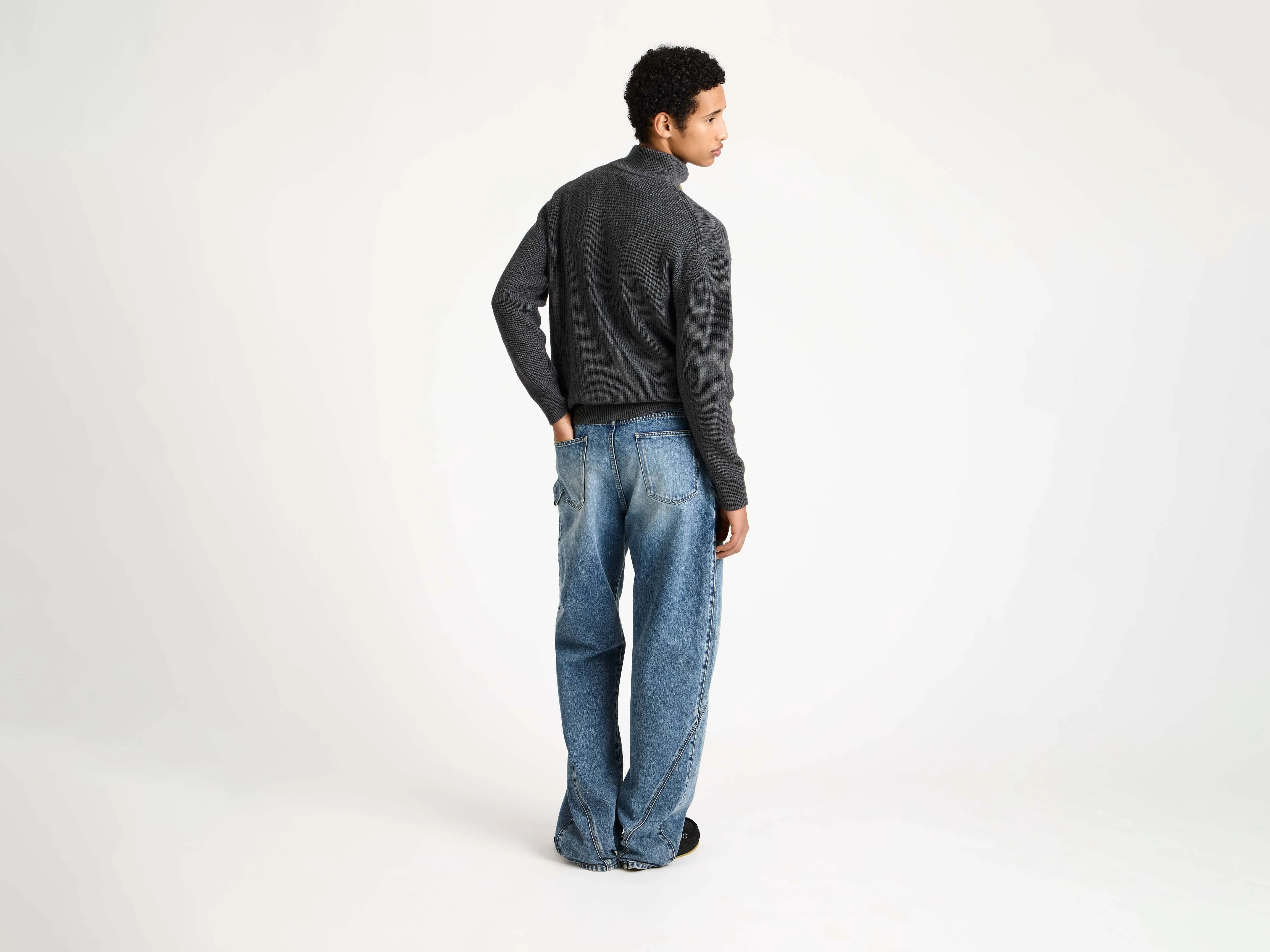 MENS HALF ZIP JUMPER IN STEEL sold by J.W. Anderson product image thumbnail 2