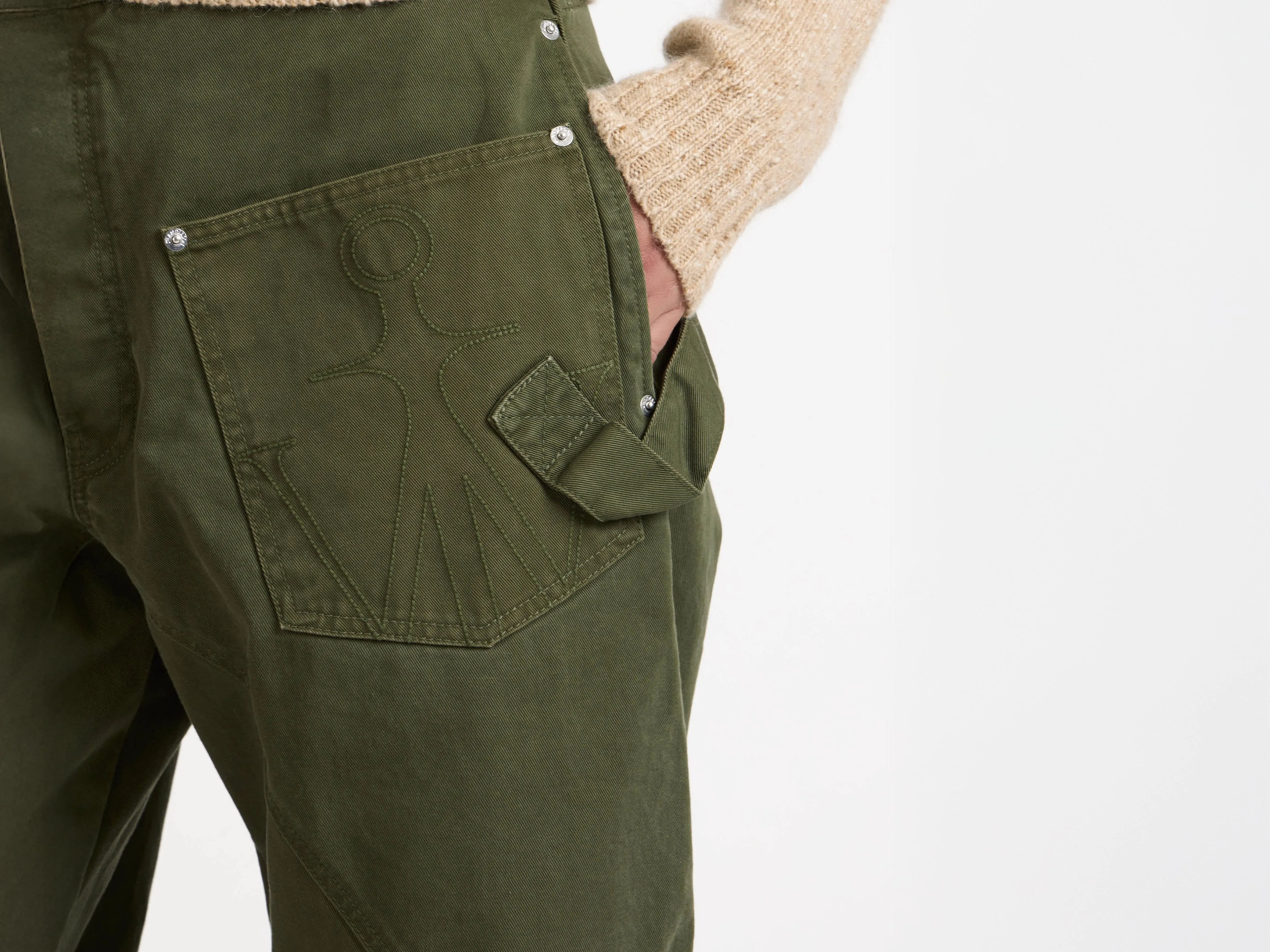 WOMENS TWISTED WORKWEAR DENIM JEANS IN WASHED GREEN sold by J.W. Anderson product image thumbnail 3