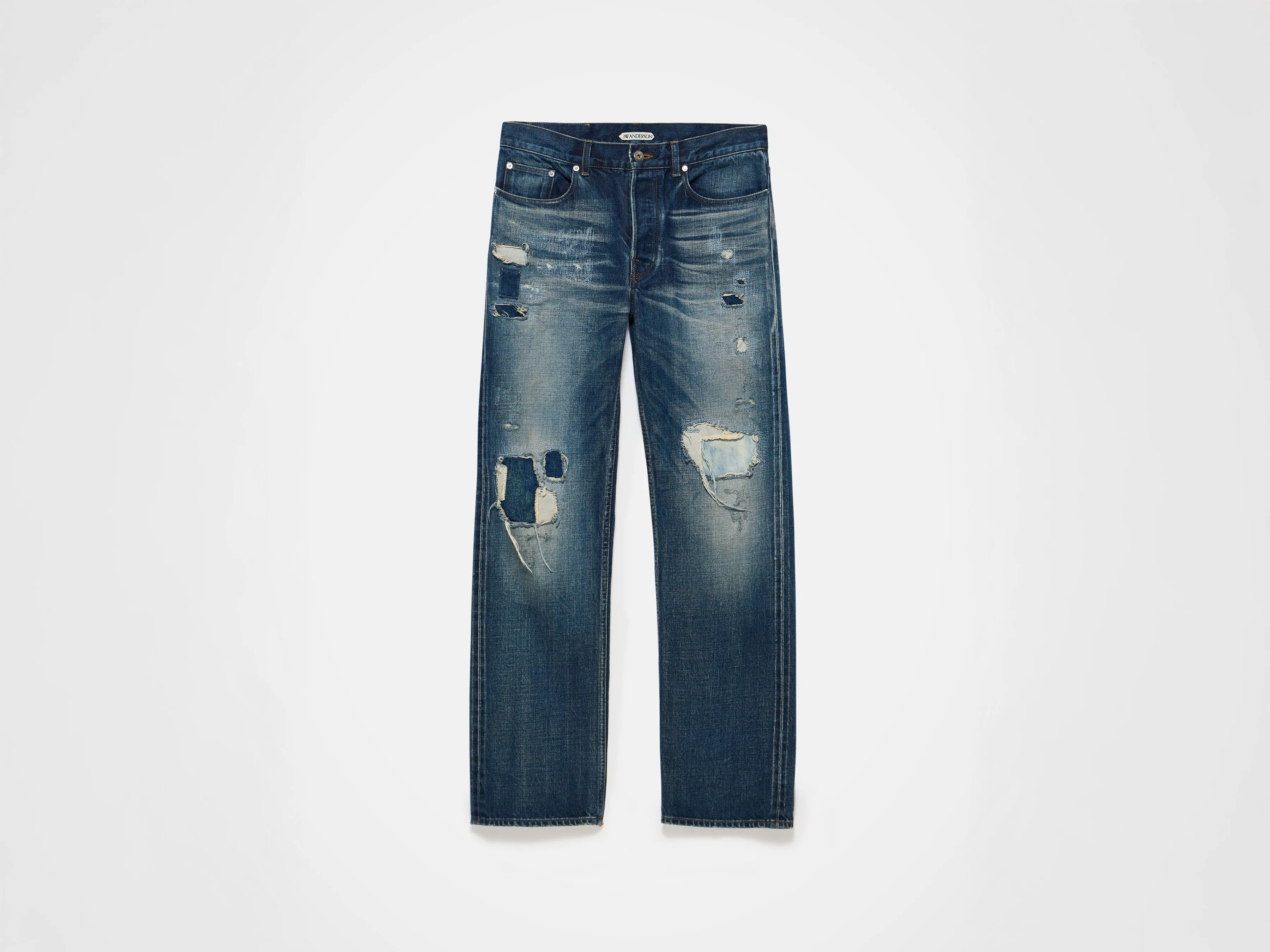 WOMENS STRAIGHT LEG DENIM JEANS IN DARK BLUE sold by J.W. Anderson product image thumbnail 2