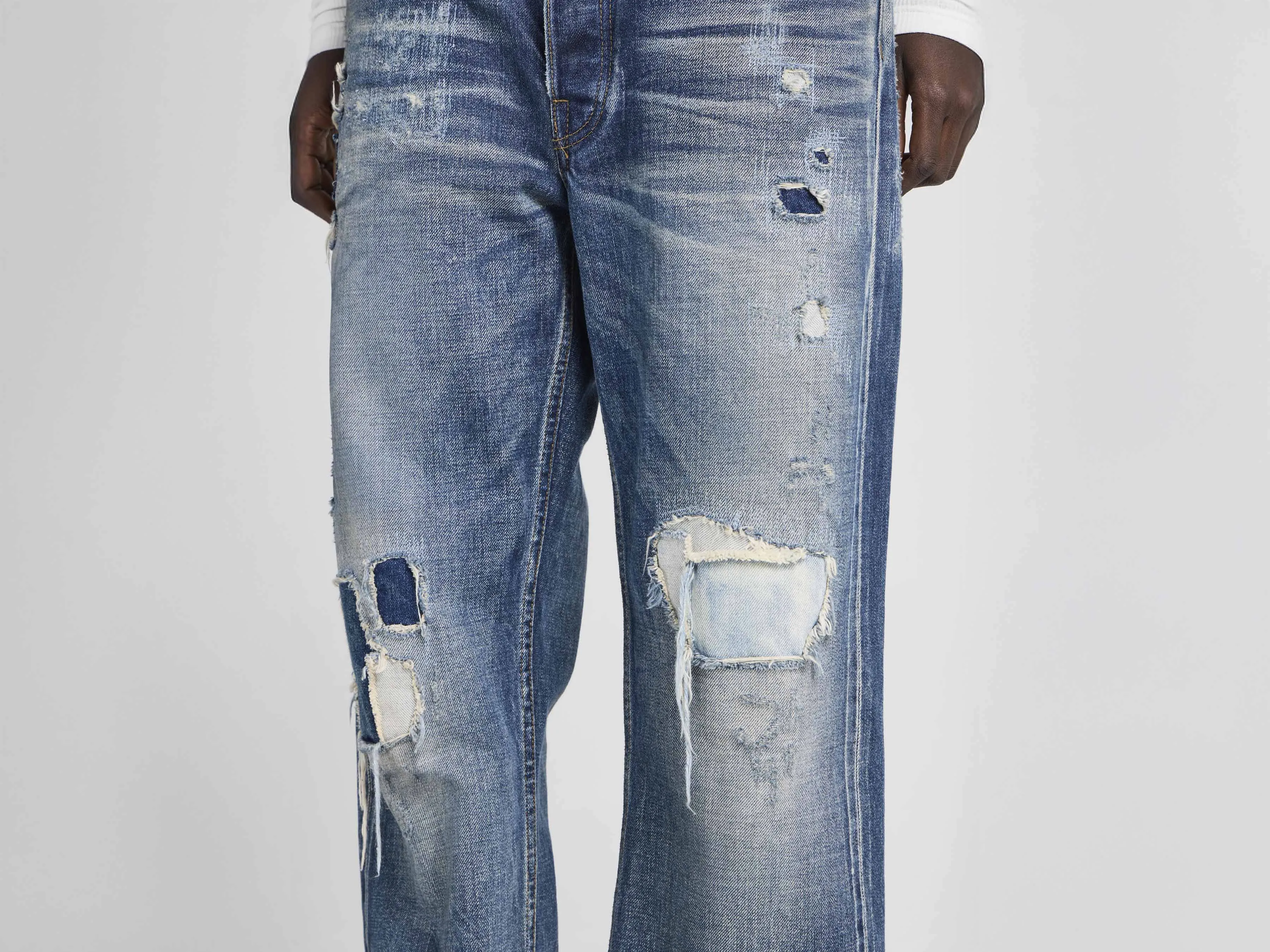 WOMENS STRAIGHT LEG DENIM JEANS IN DARK BLUE sold by J.W. Anderson product image thumbnail 5