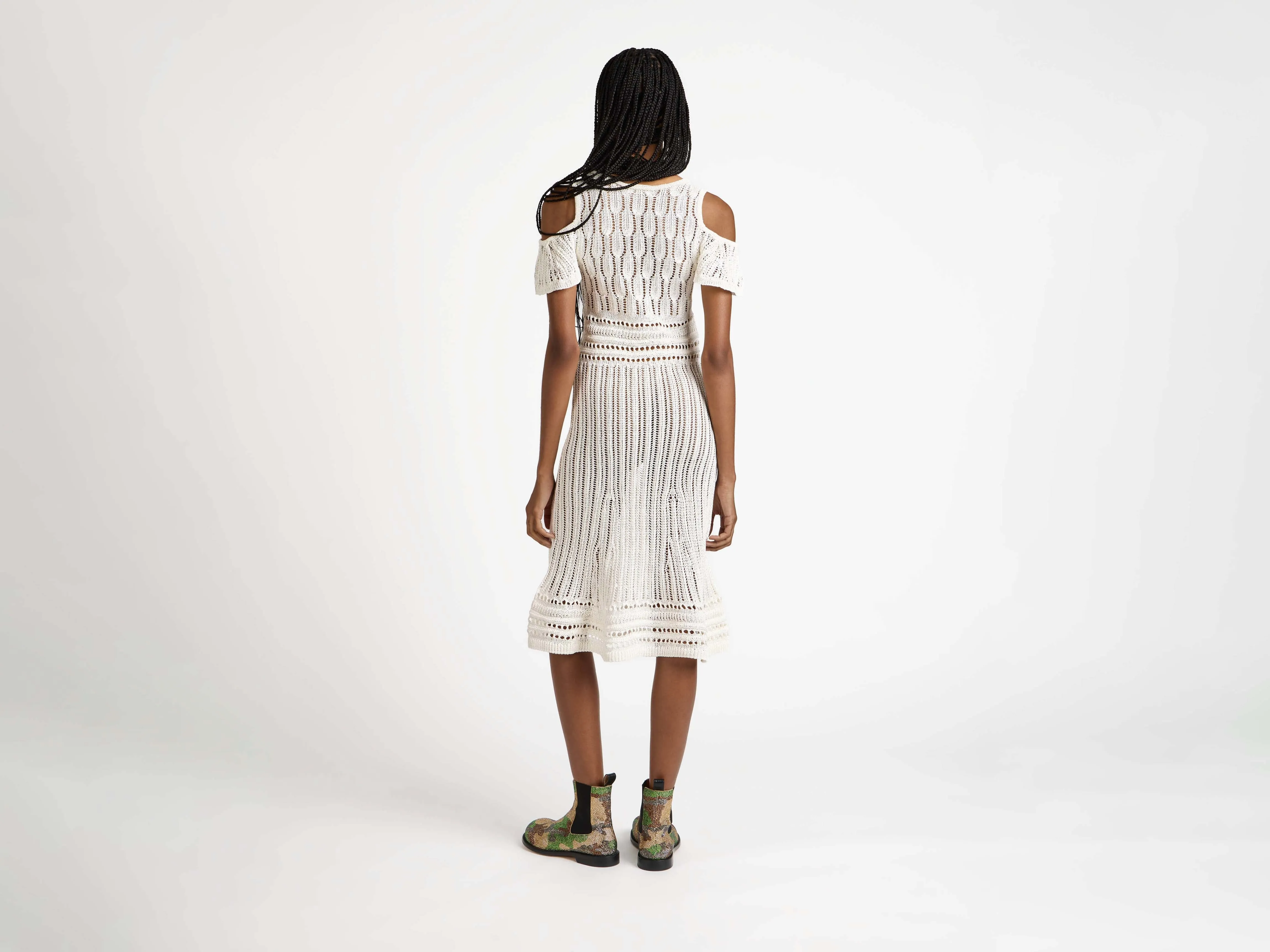 WOMENS SHOULDER RUFFLE CROCHET DRESS IN WHITE sold by J.W. Anderson product image thumbnail 5