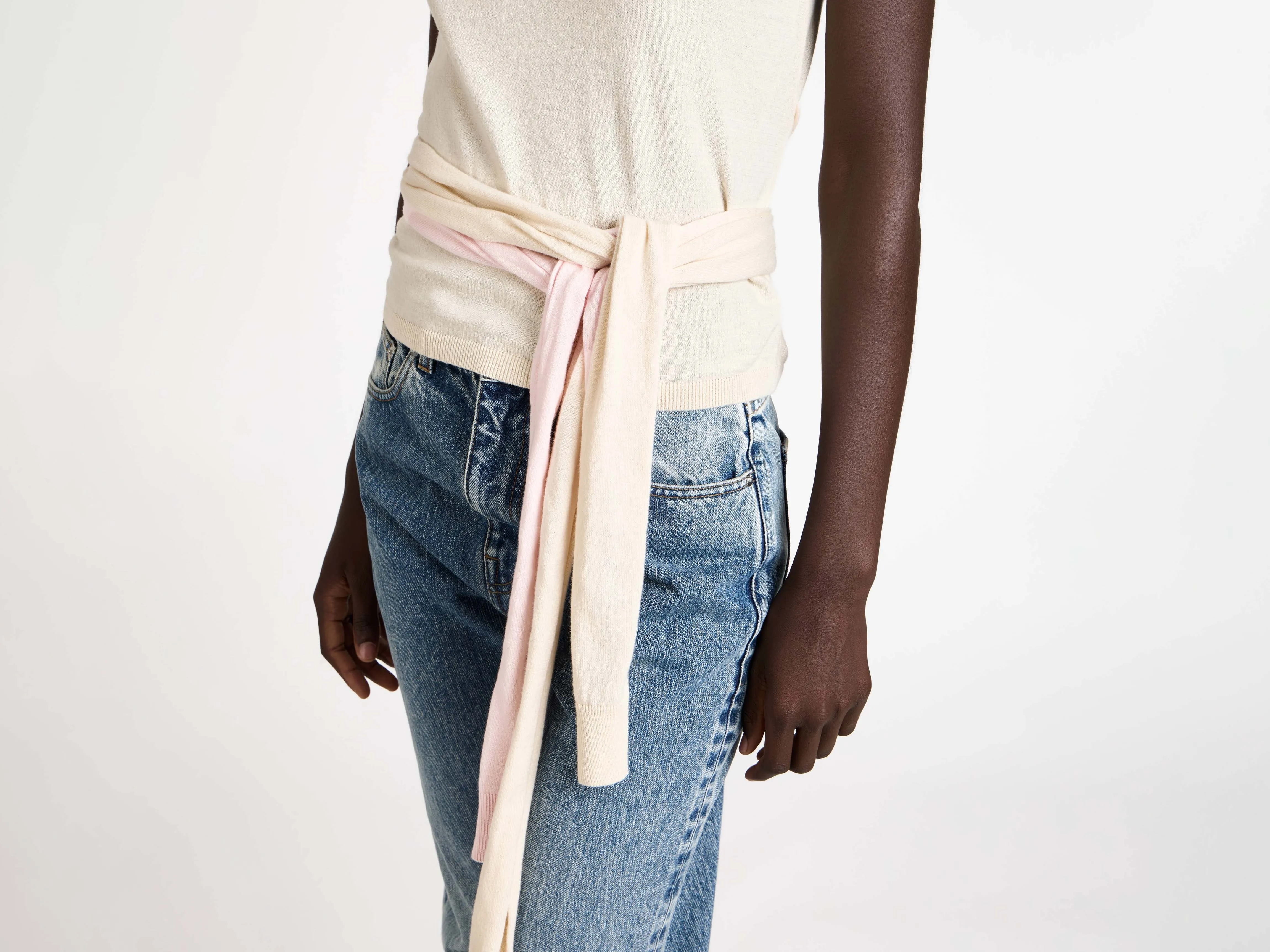 WOMENS WAIST TIE TANK TOP IN IVORY sold by J.W. Anderson